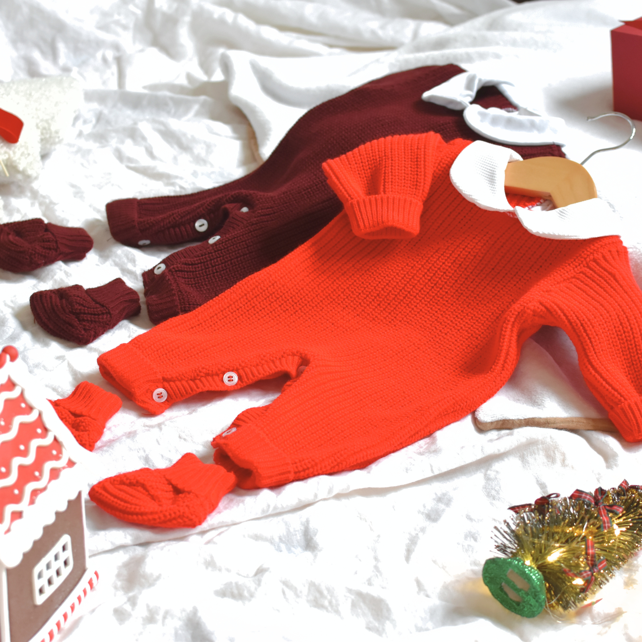 Tenue de Naissance Col Claudine– Noël