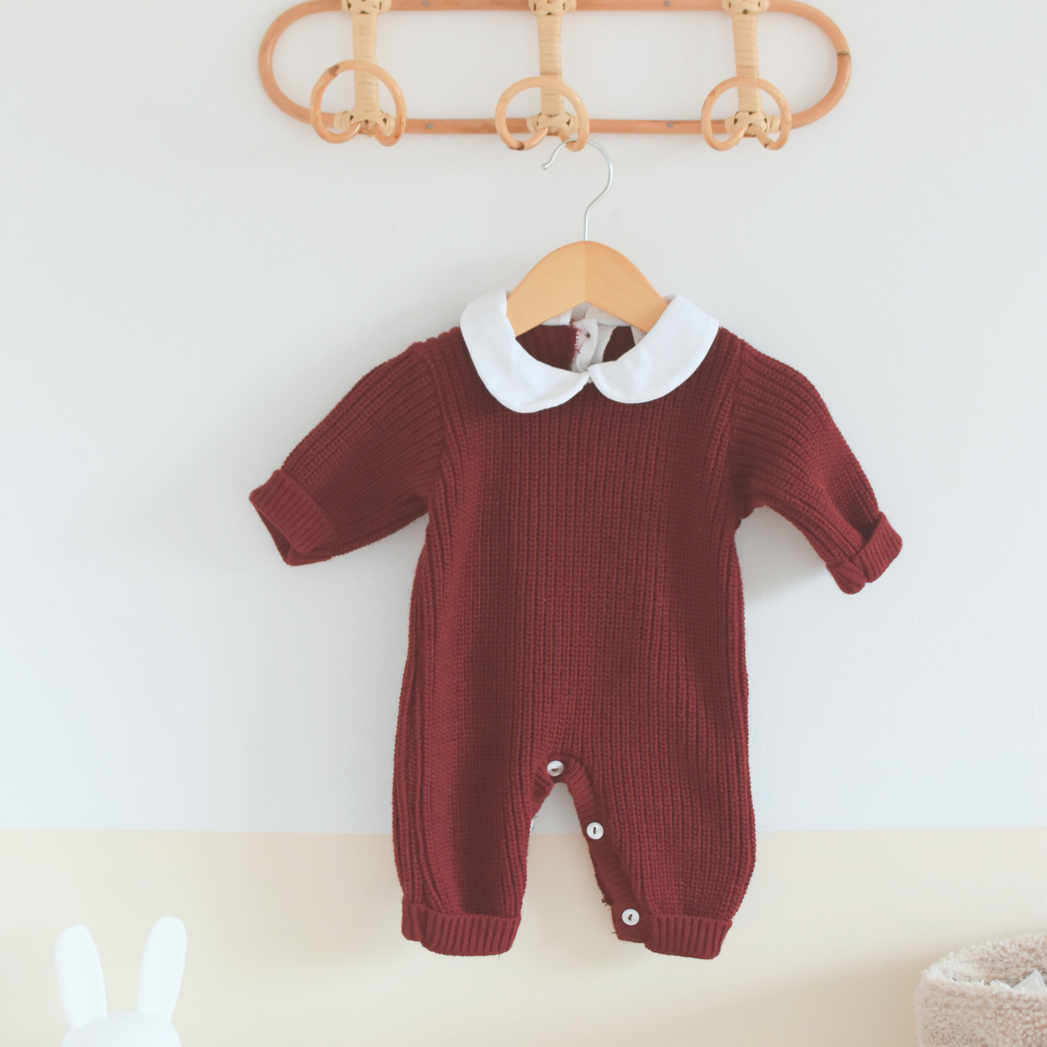 Combinaison tricot bébé à col Claudine - Ensemble 3 pièces
