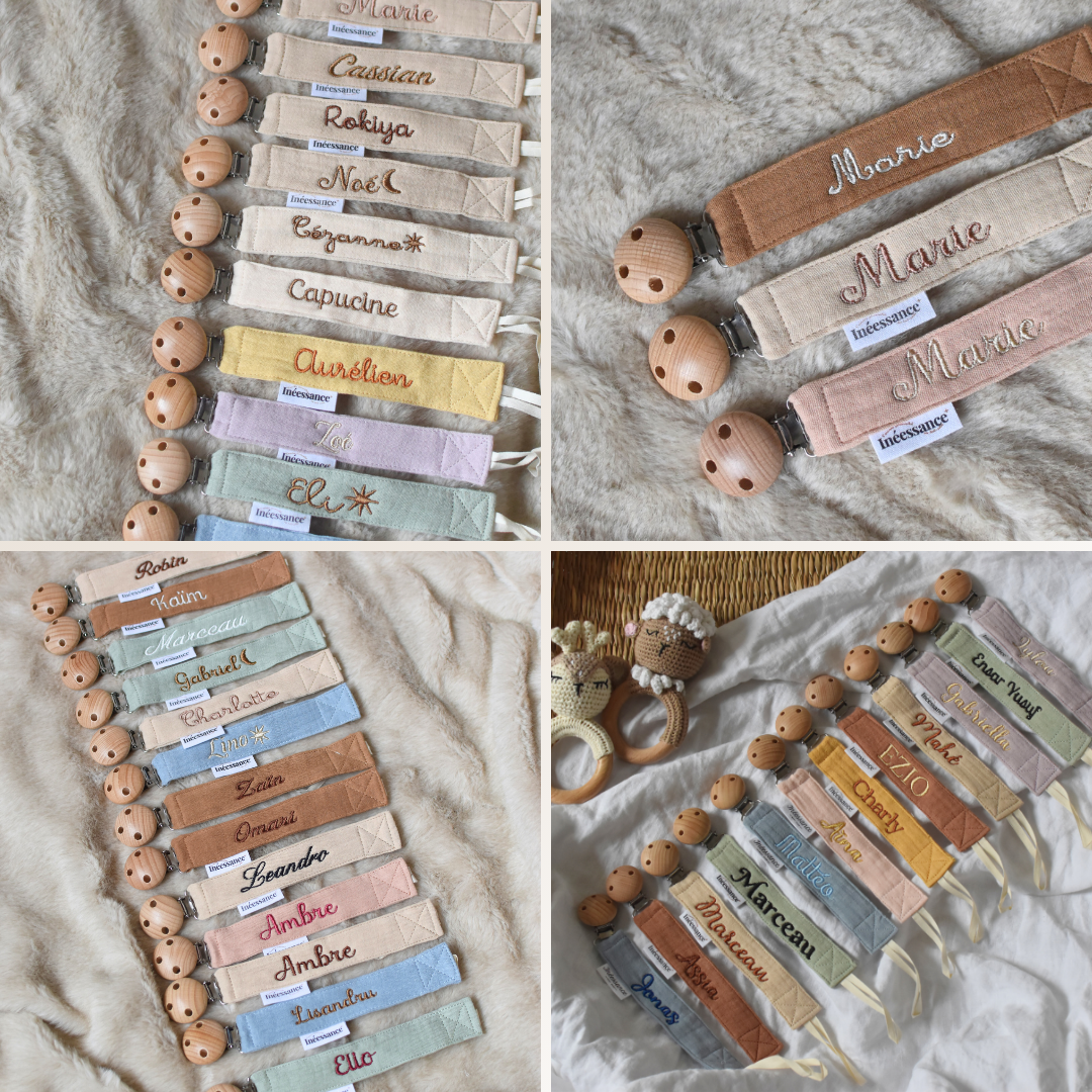 Schnullerclip aus Baumwollgaze