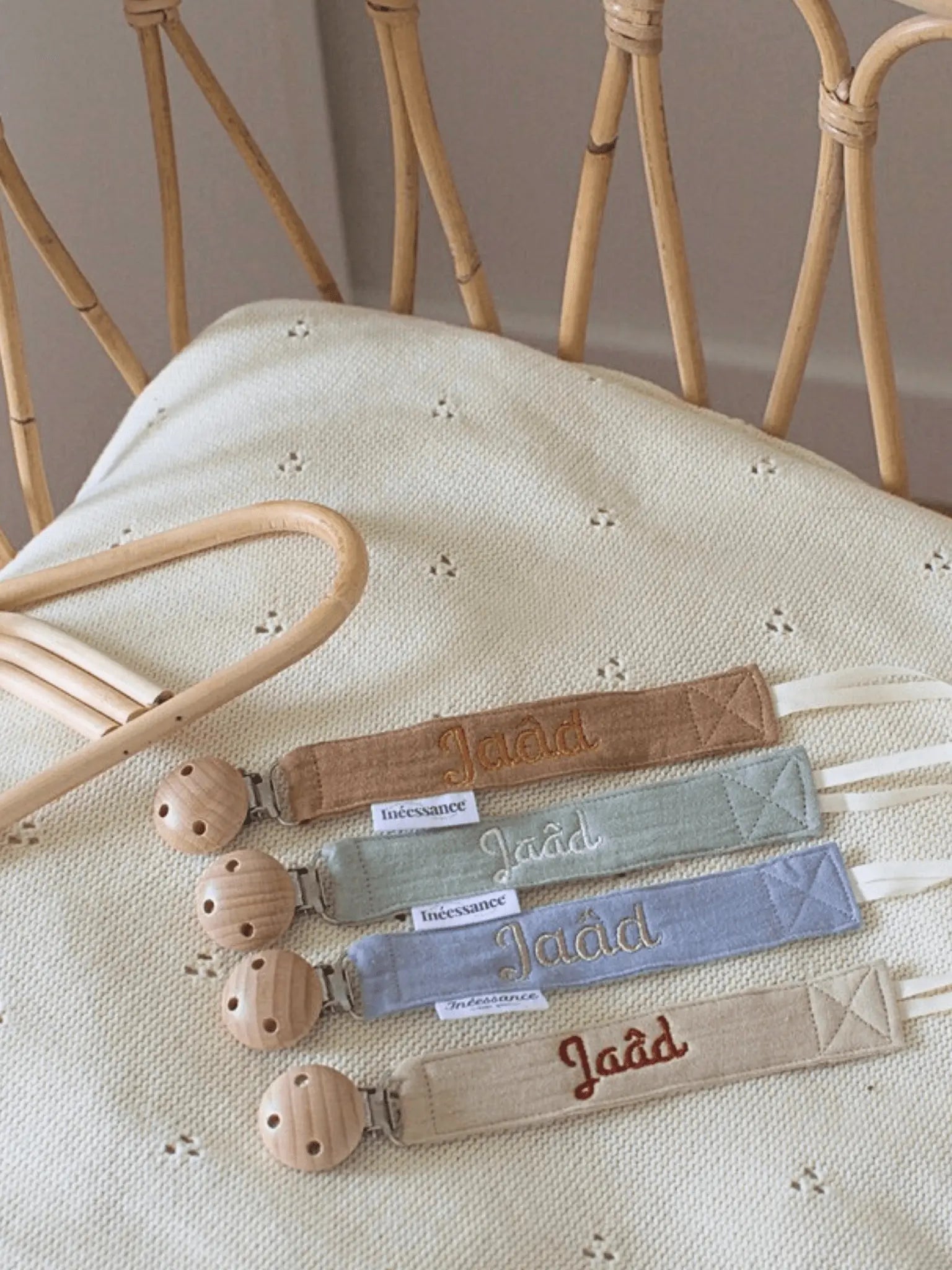 Cotton gauze pacifier clip