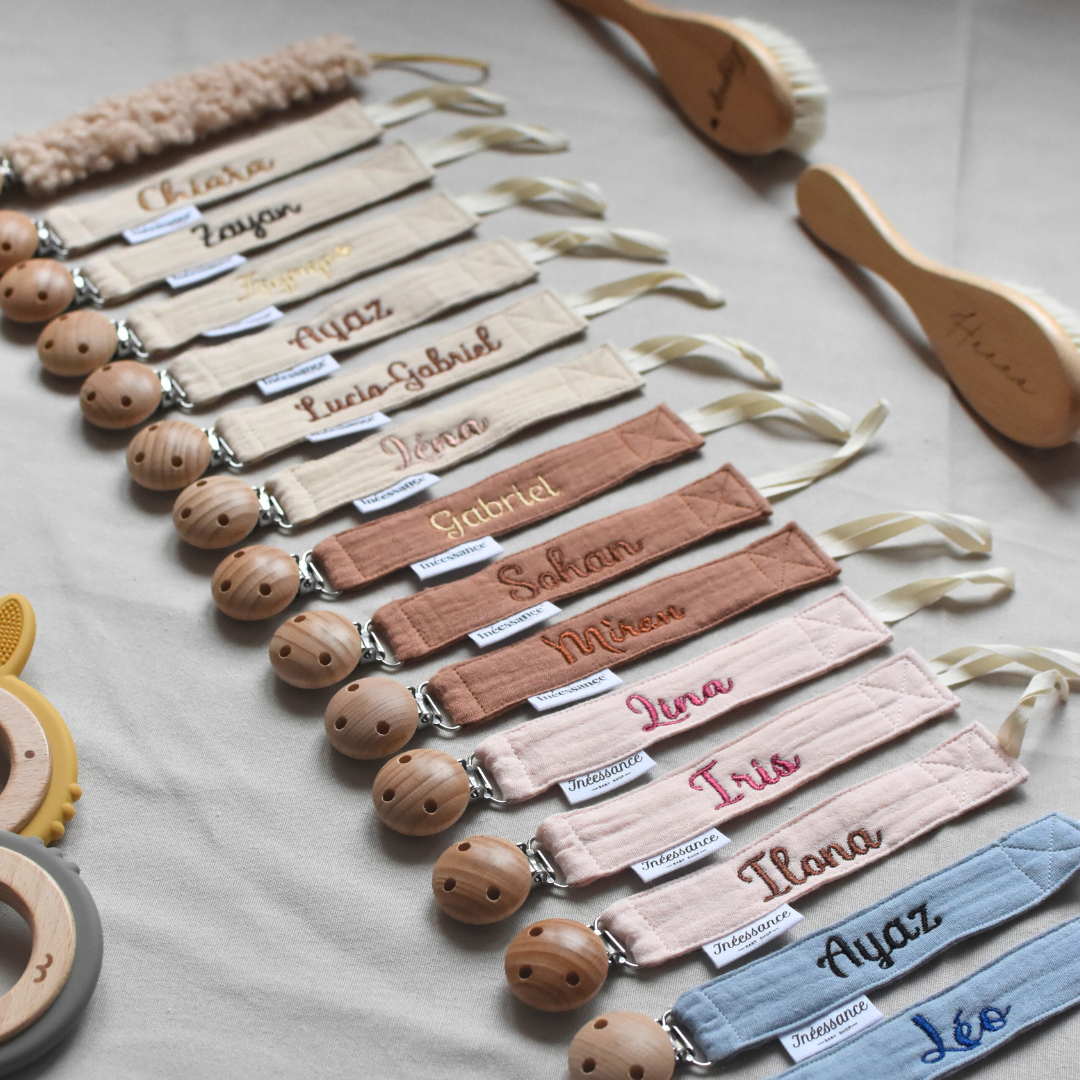 Attache tétine en gaze de coton