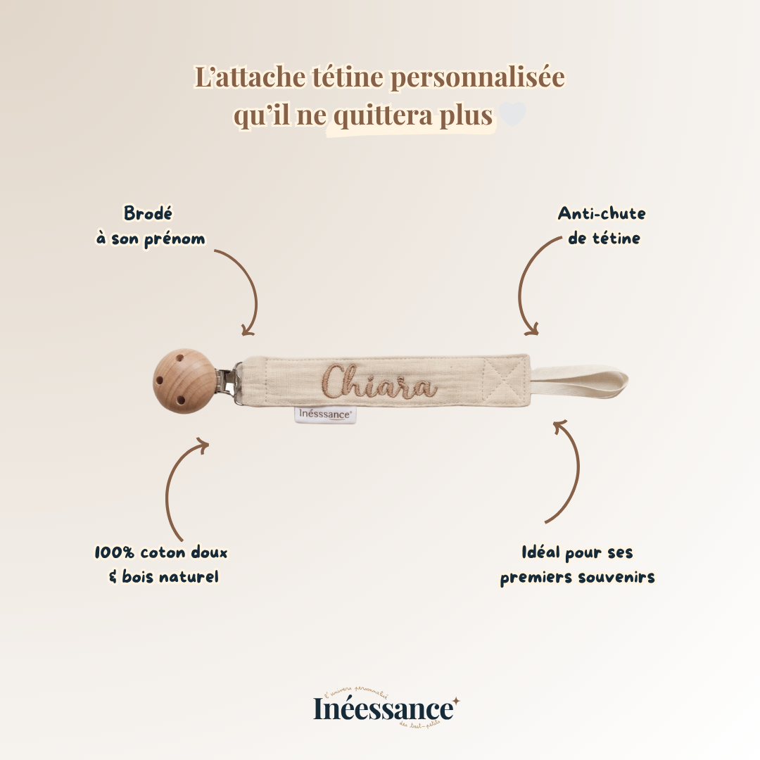 Schnullerclip aus Baumwollgaze