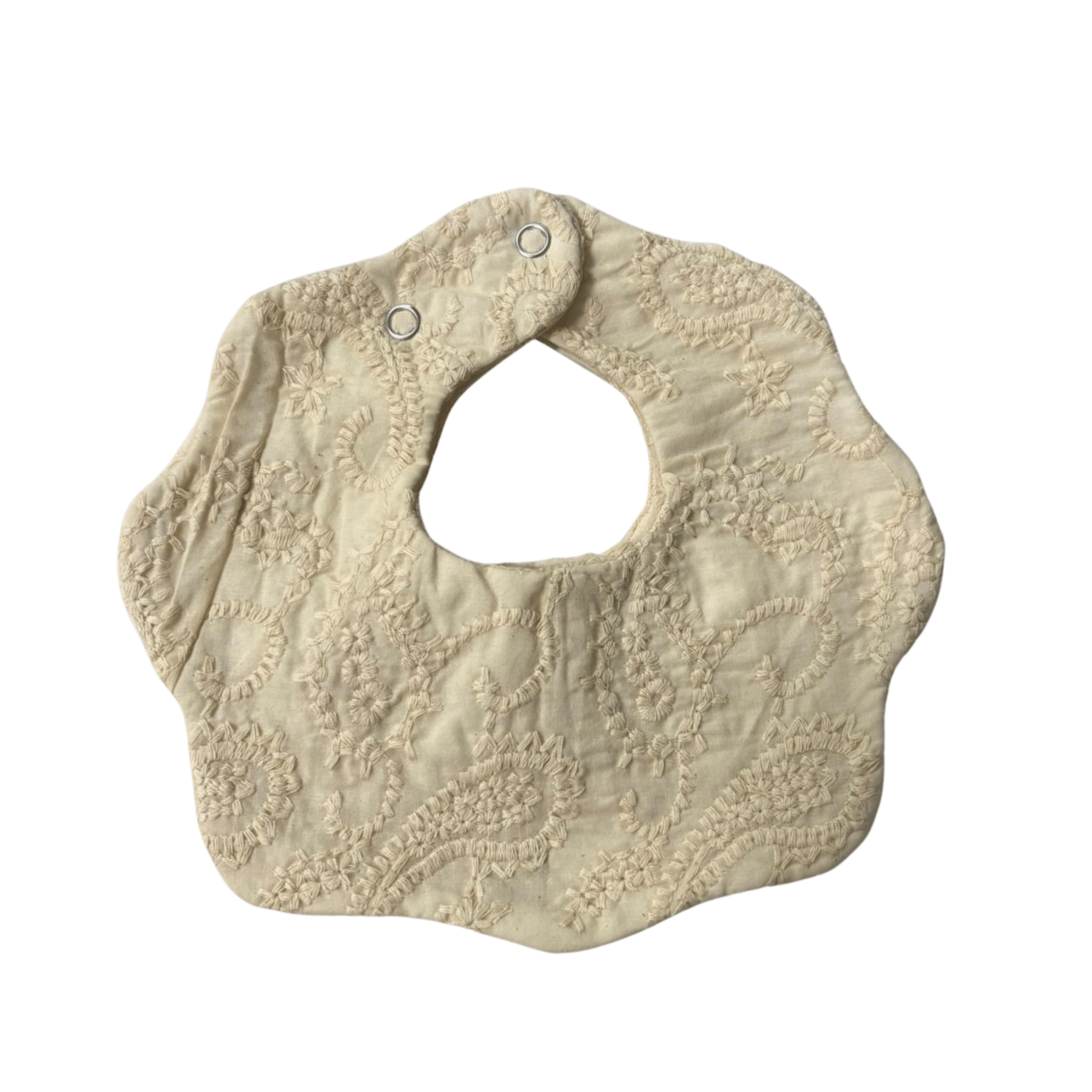 Bavoirs fleurs brodés – Lot de 2