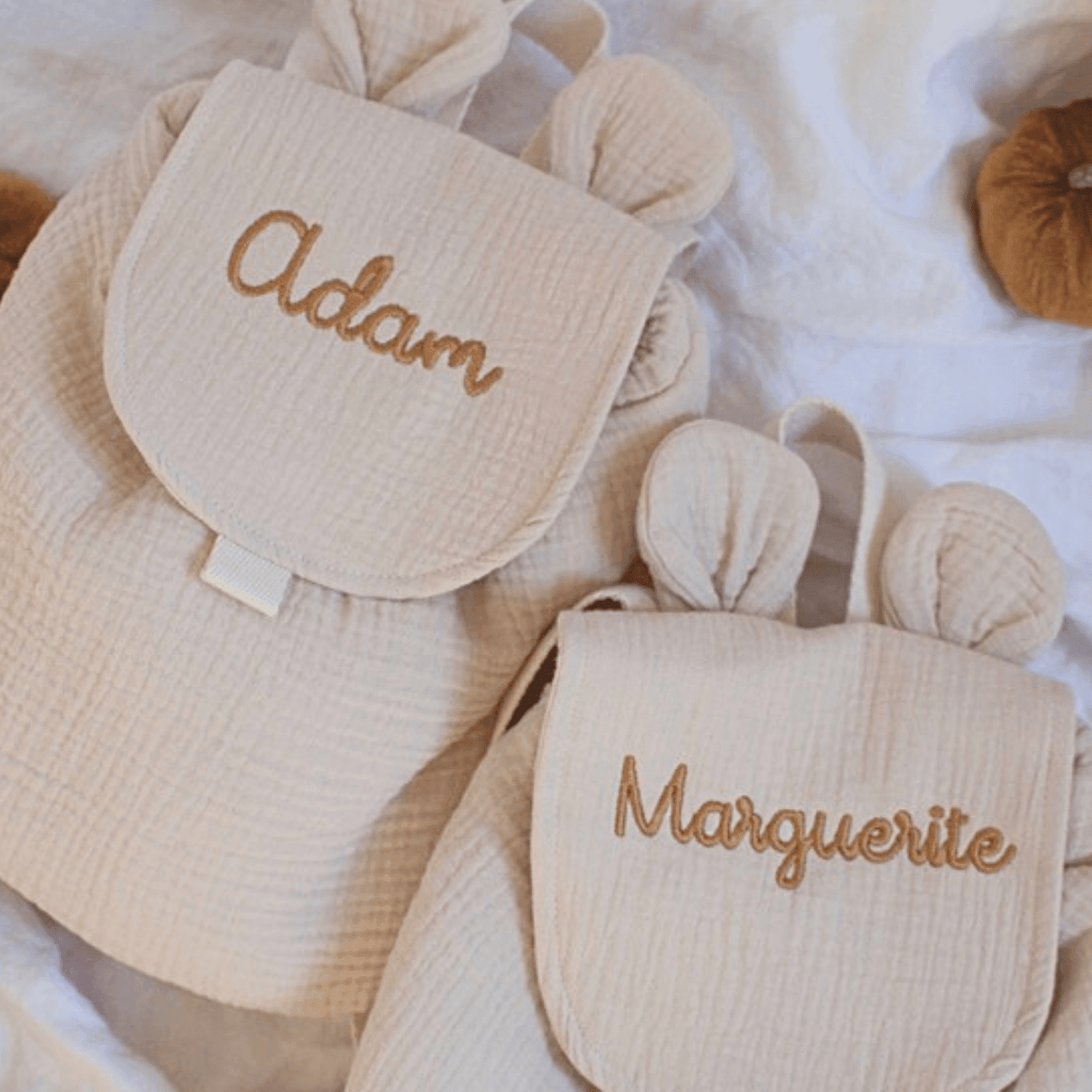 Sac à dos enfant en gaze de coton ou coton côtelé