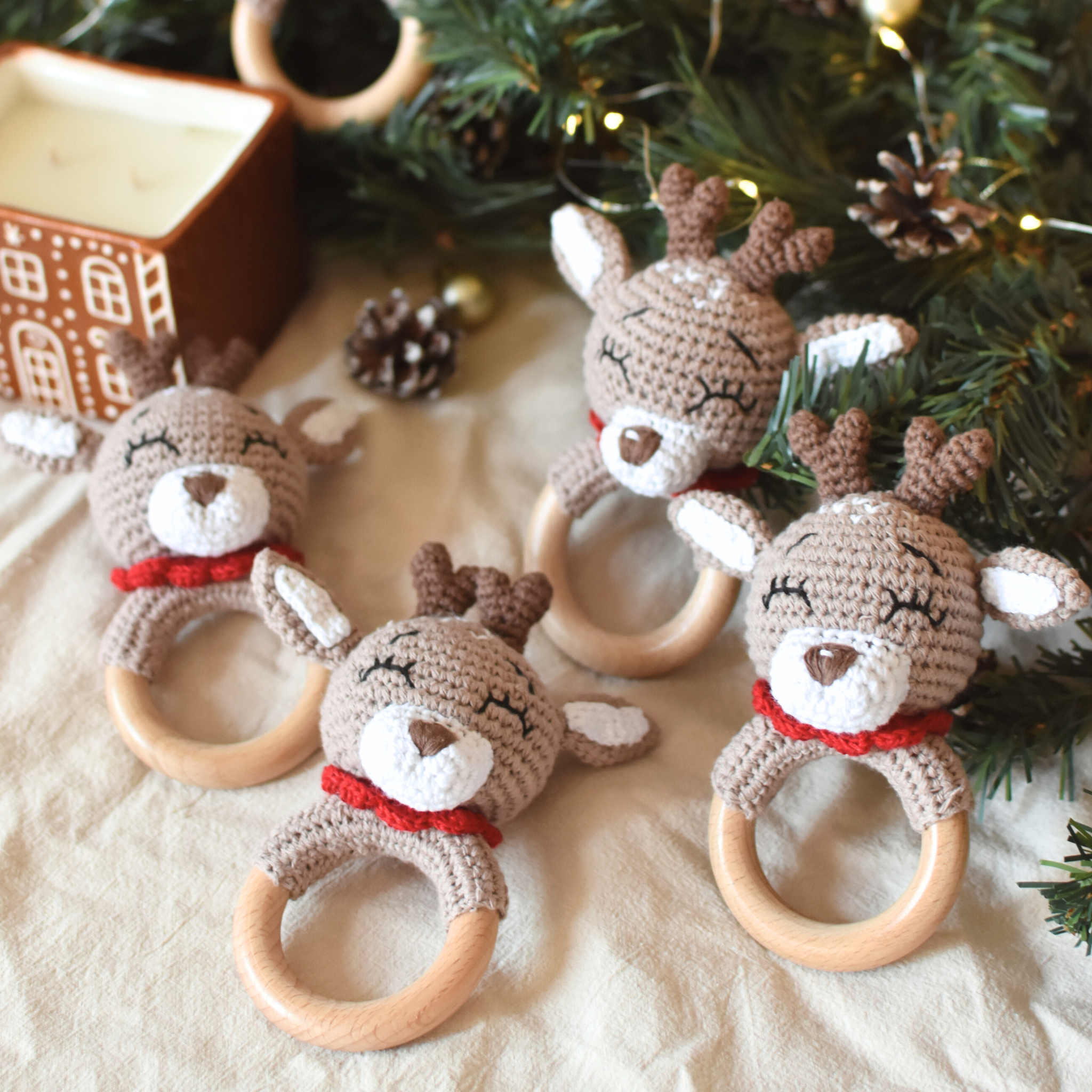 Coffret de Noël - Hochet Renne & Attache tétine