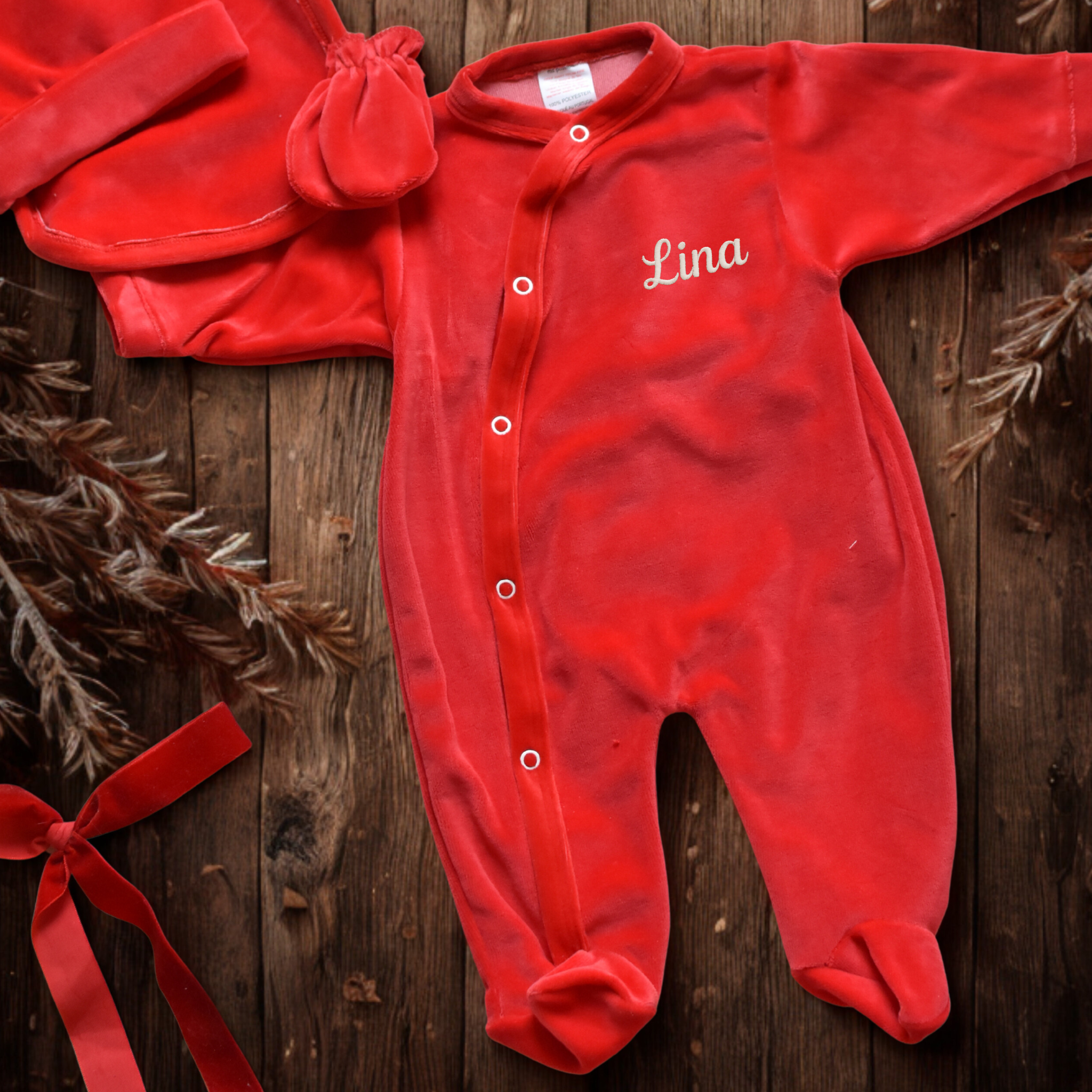 Ensemble Pyjama bébé Mini Velours - Mon pyjama de noël