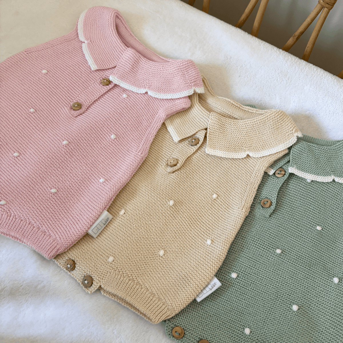 Tenue de naissance d'été - Barboteuse à pois