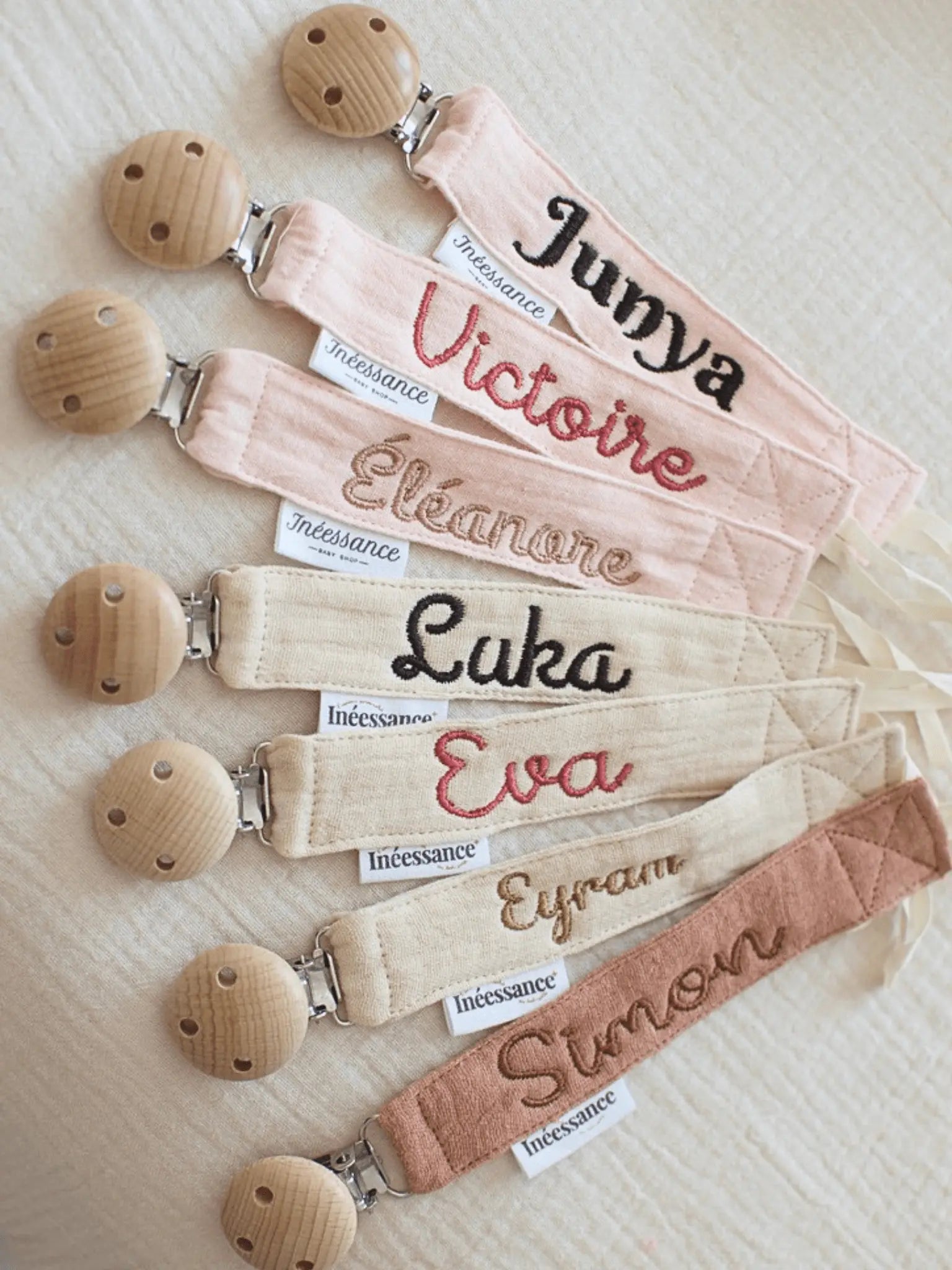 Cotton gauze pacifier clip