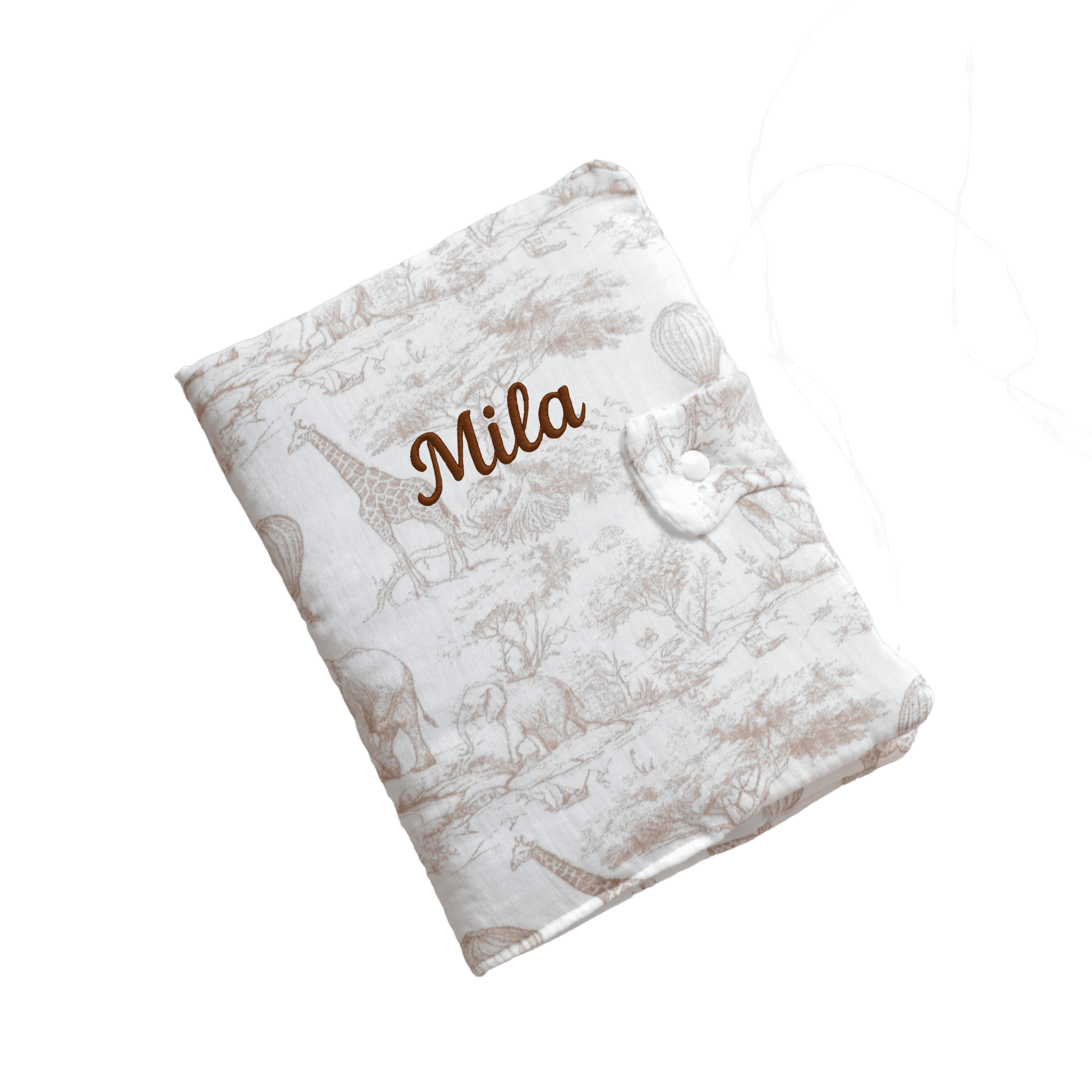 Protège carnet de Santé avec prénom - Toile de Jouy