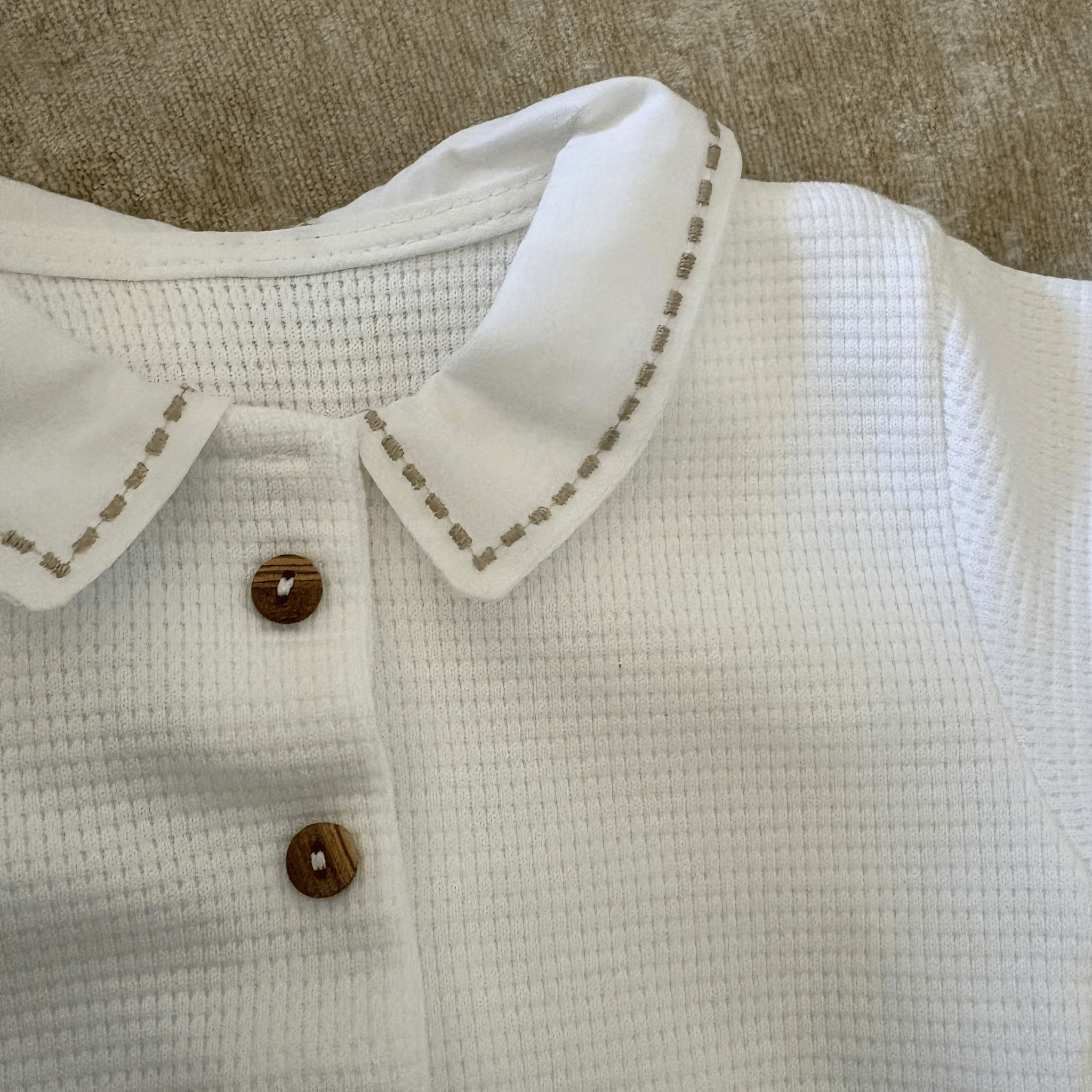 Pyjama bebe coton à col brodé - Tenue naissance