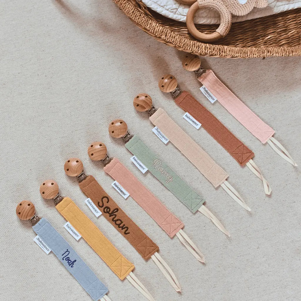 Cotton gauze pacifier clip