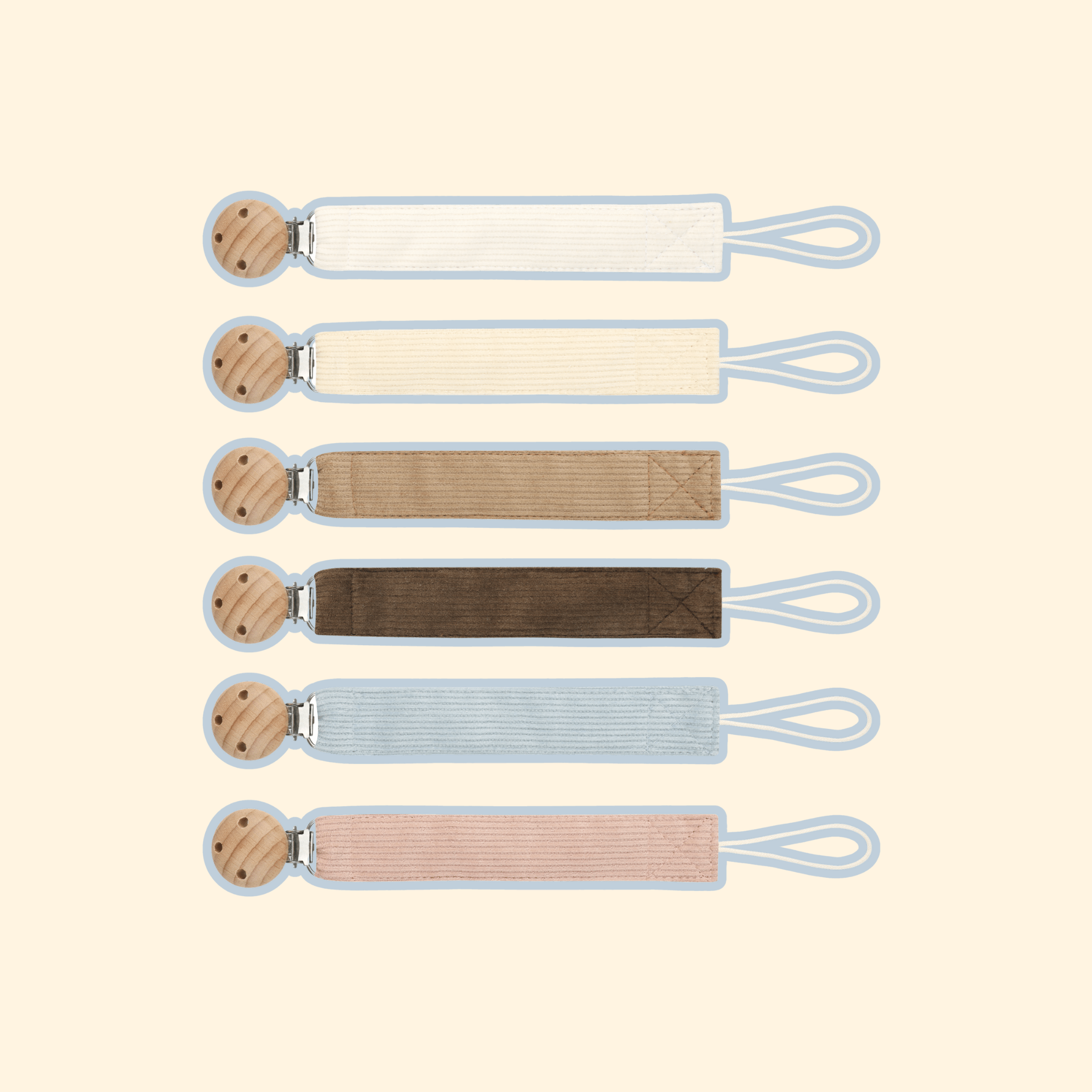 Attache tétine - Velours cotelé