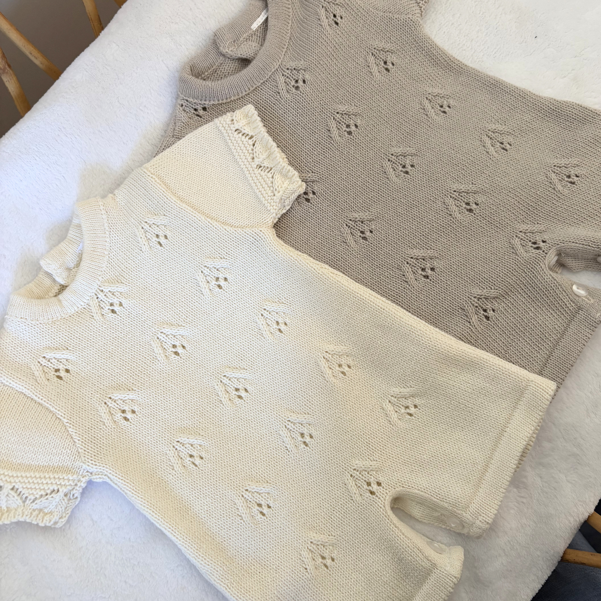 Barboteuse en tricot 100% coton - Doux Souvenirs