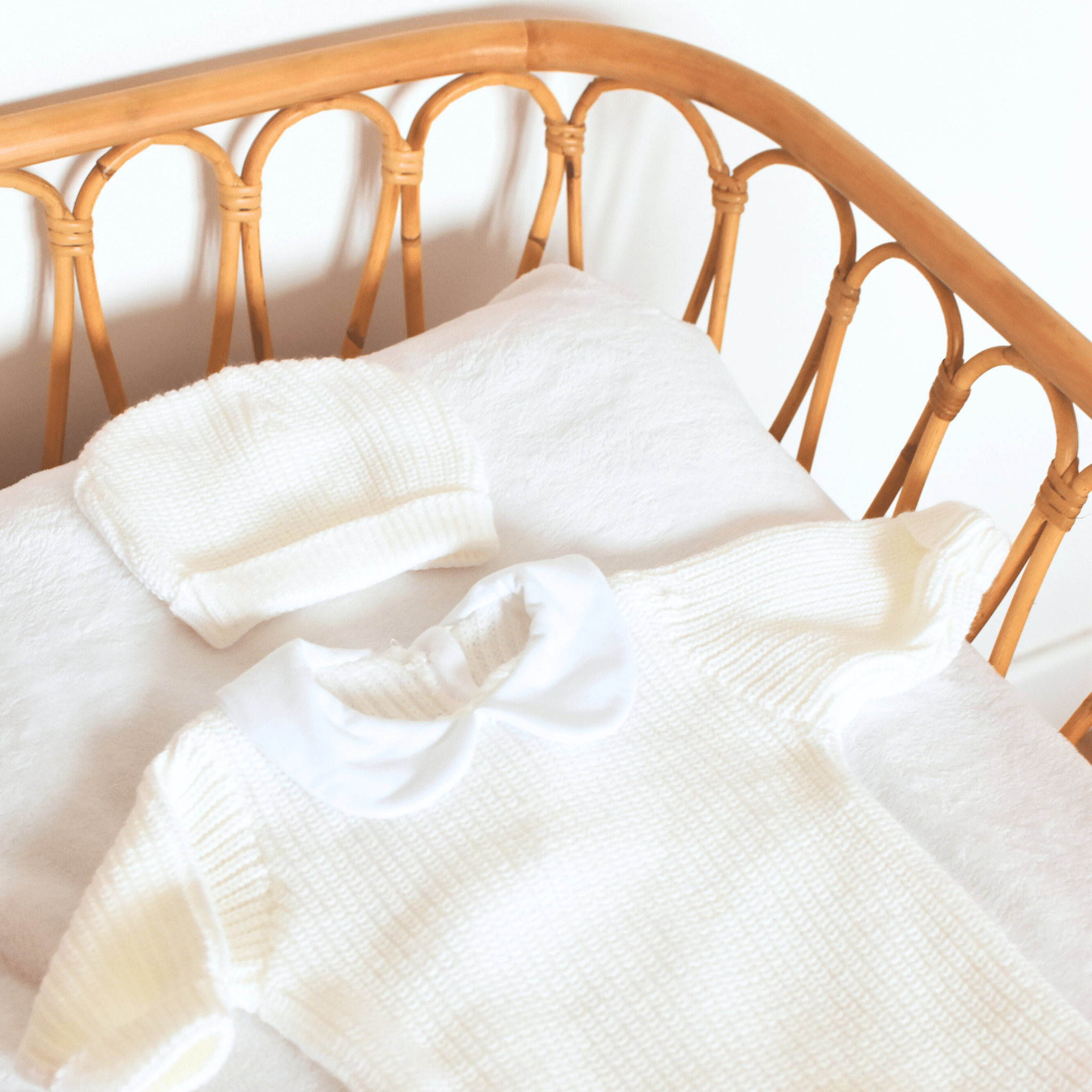 Combinaison tricot bébé à col Claudine - Ensemble 3 pièces