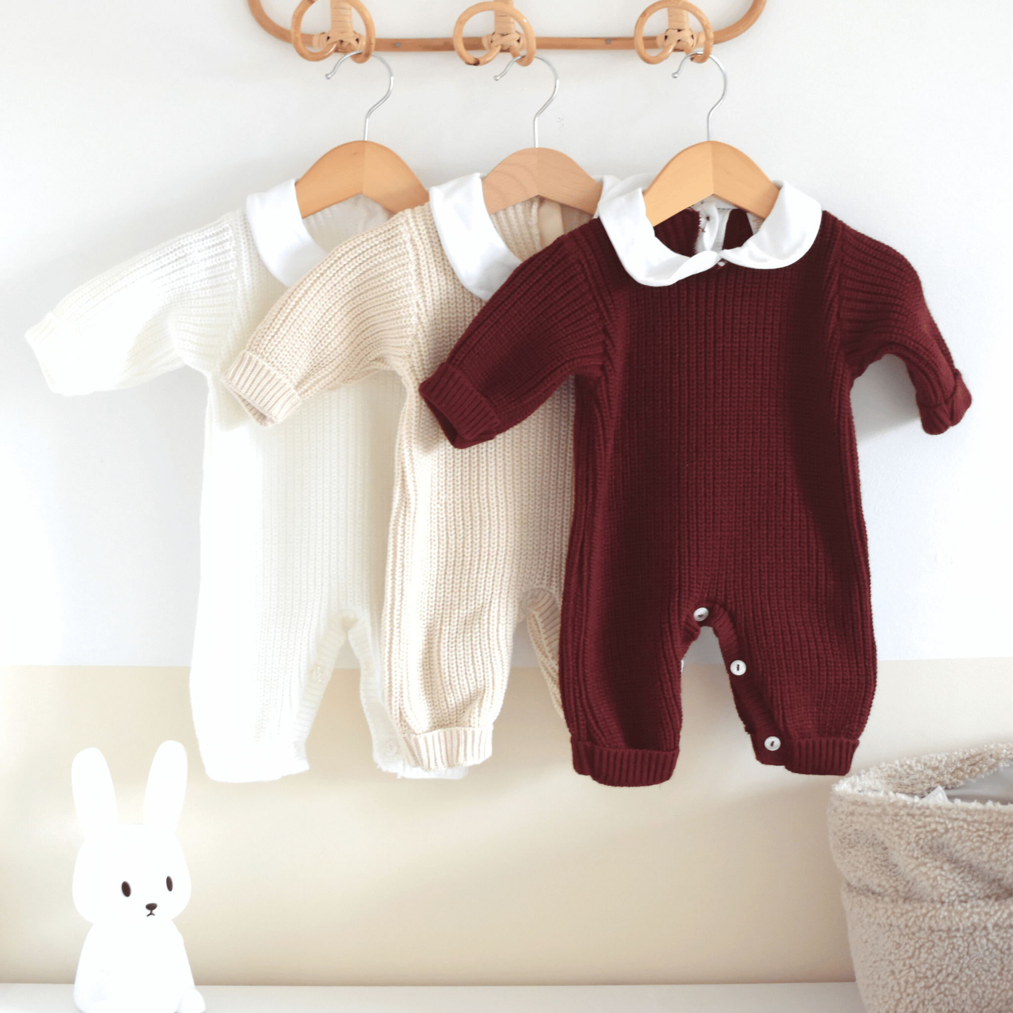 Combinaison tricot bébé à col Claudine - Ensemble 3 pièces
