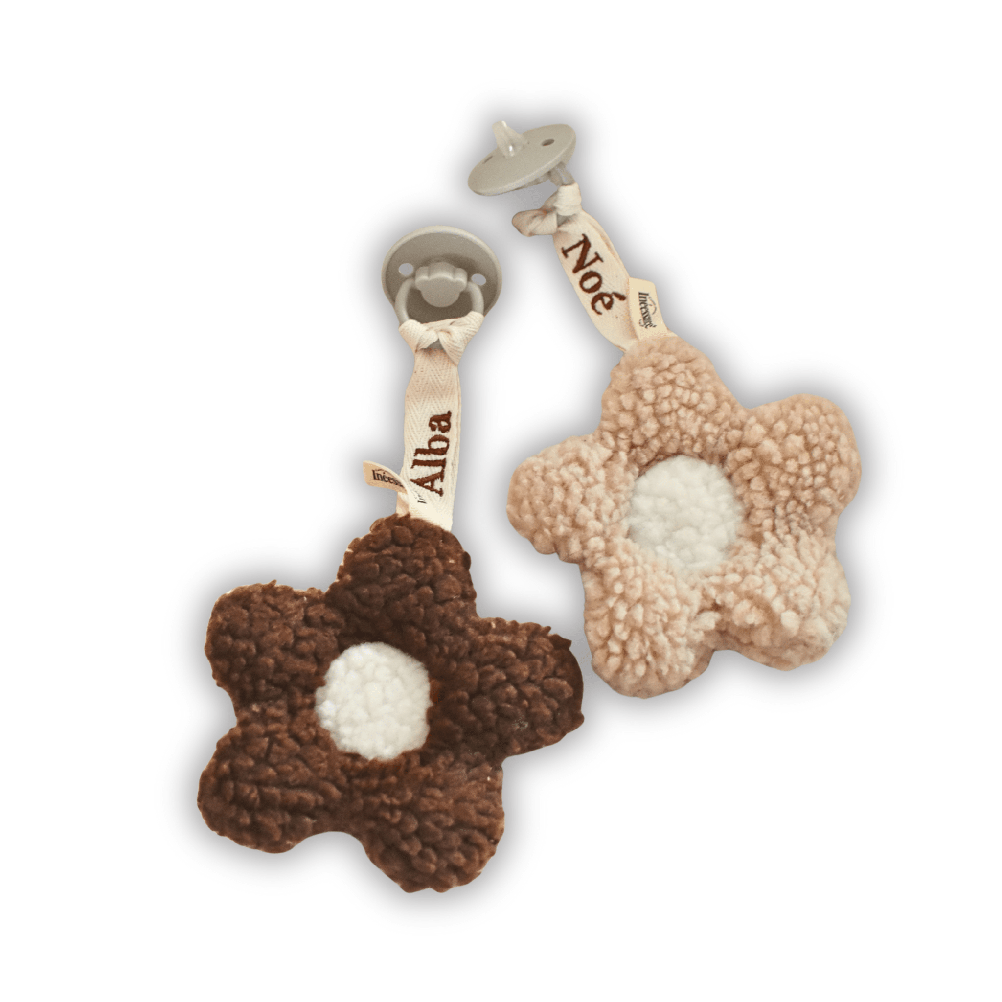 Attache-tétine Fleur & Lune Personnalisable