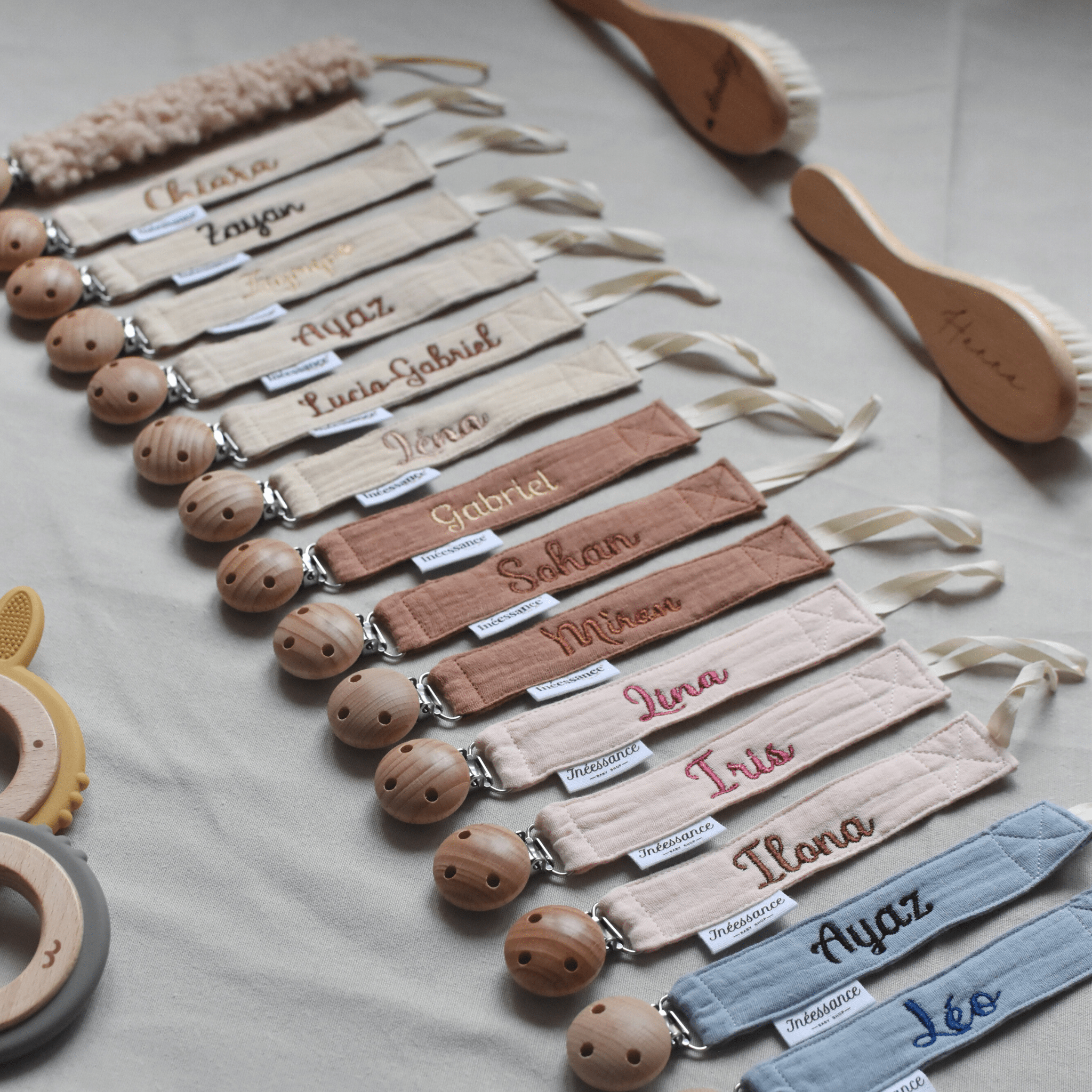 Attache tétine en gaze de coton