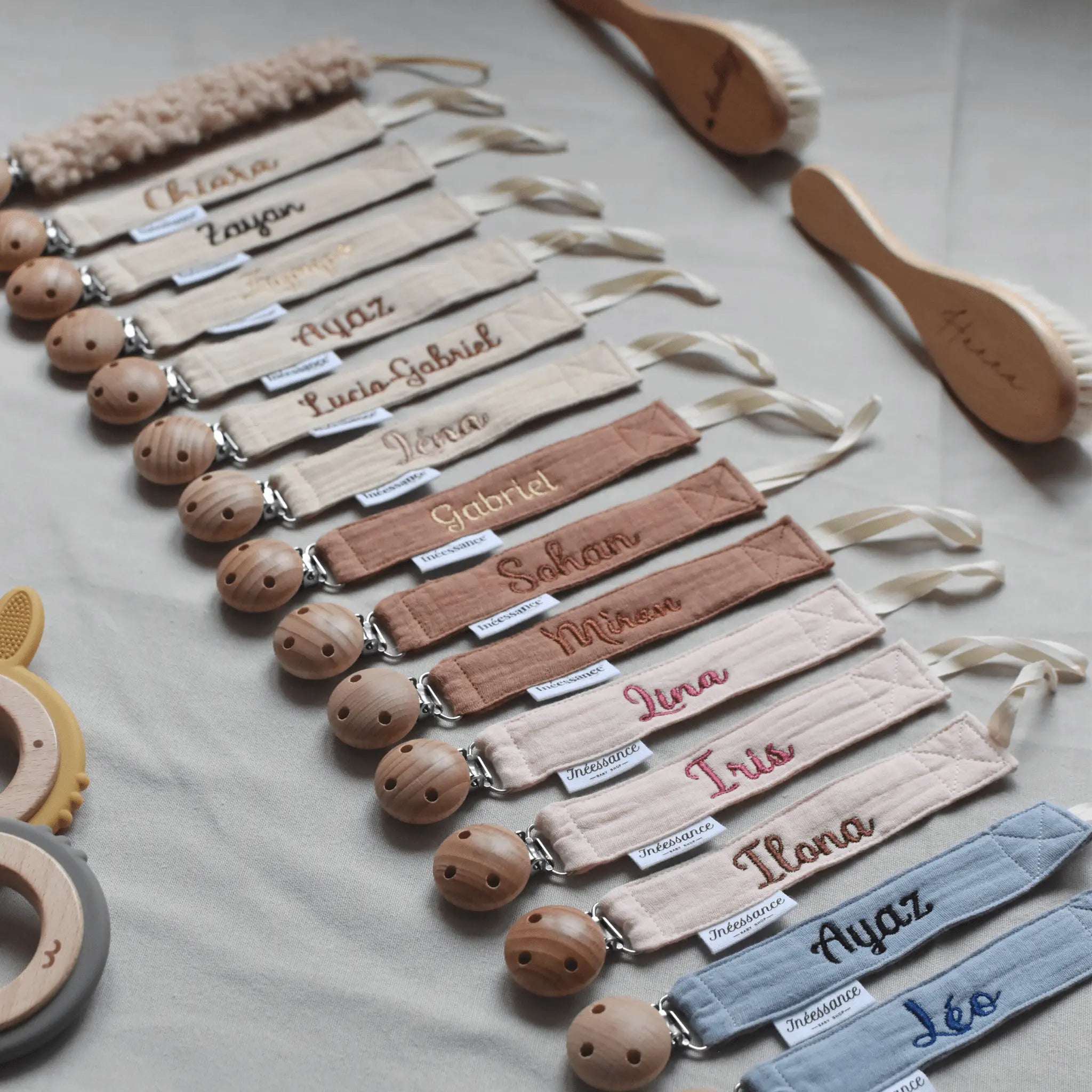 Attache tétine en gaze de coton