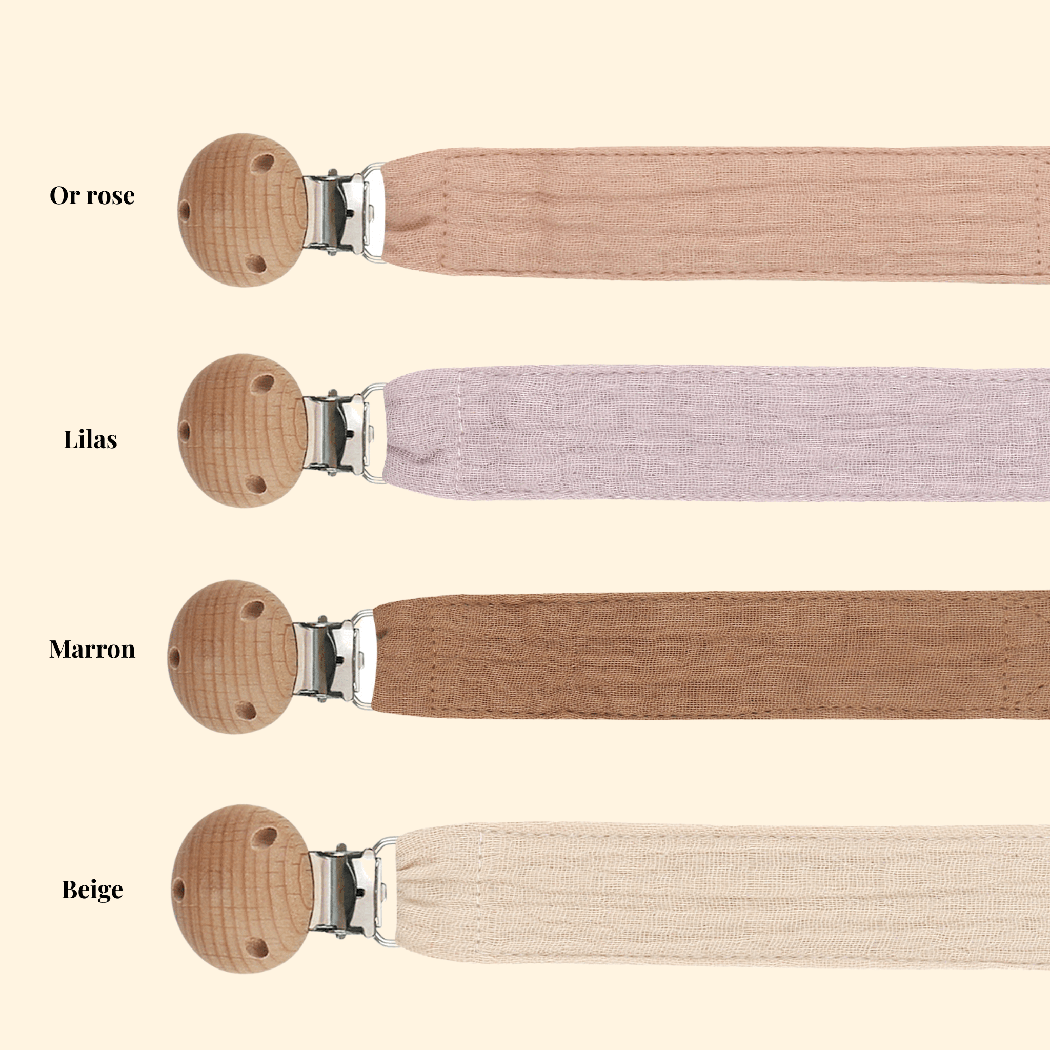 Attache tétine en gaze de coton