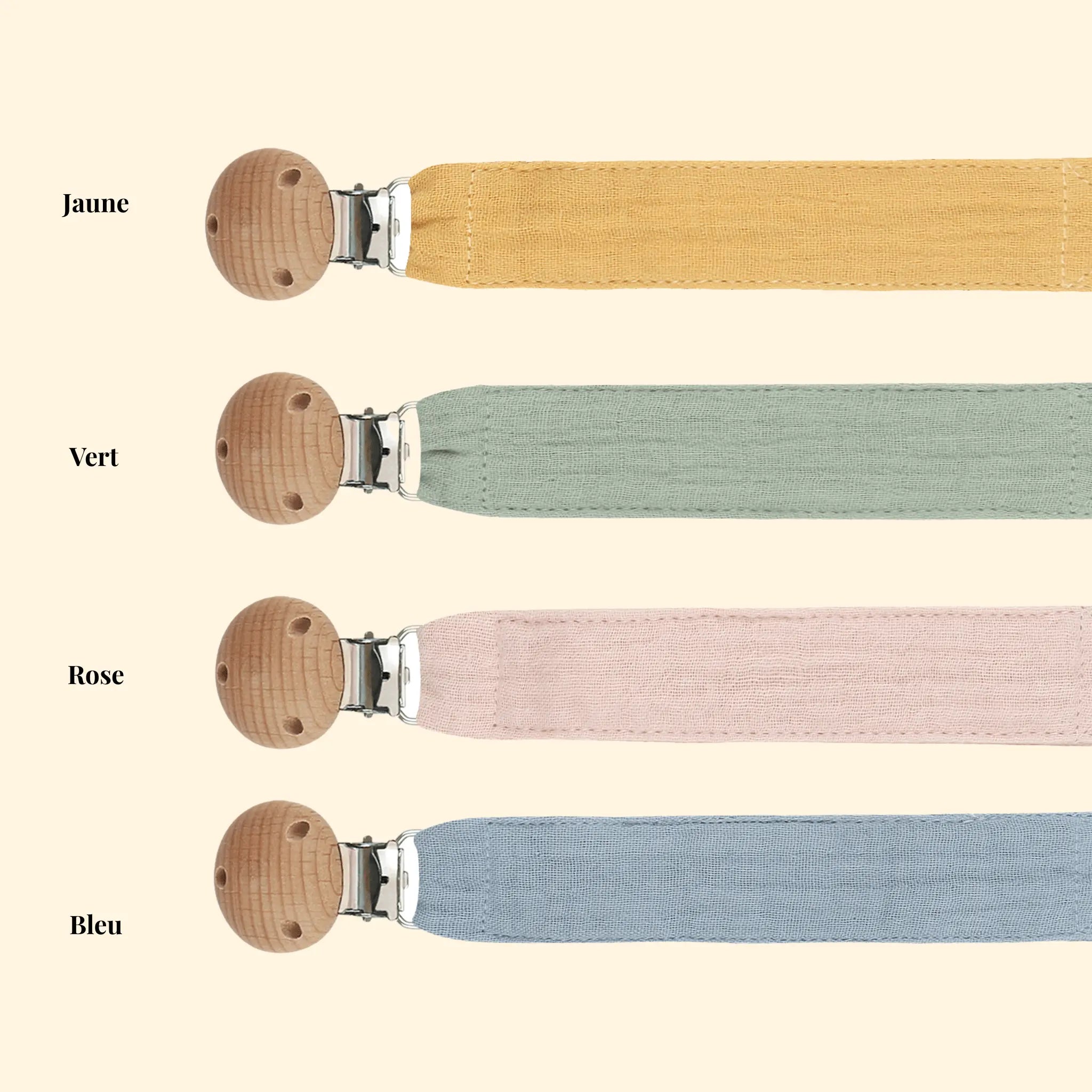 Cotton gauze pacifier clip