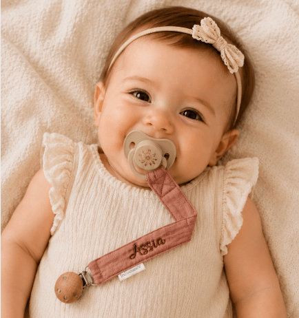 Attache tétine en gaze de coton