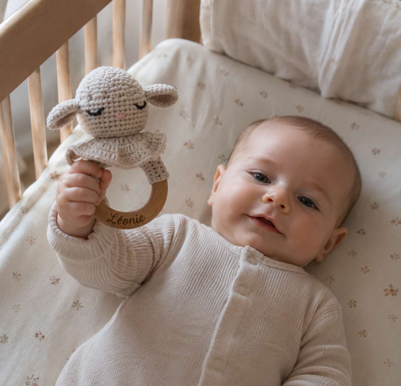 Le hochet en crochet personnalisé