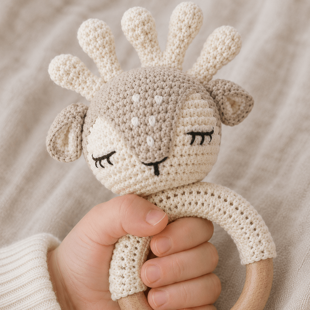 Hochet crochet faon