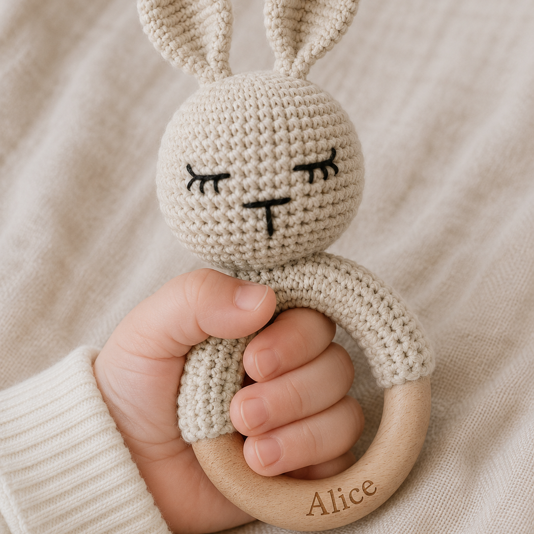 Le hochet en crochet personnalisé