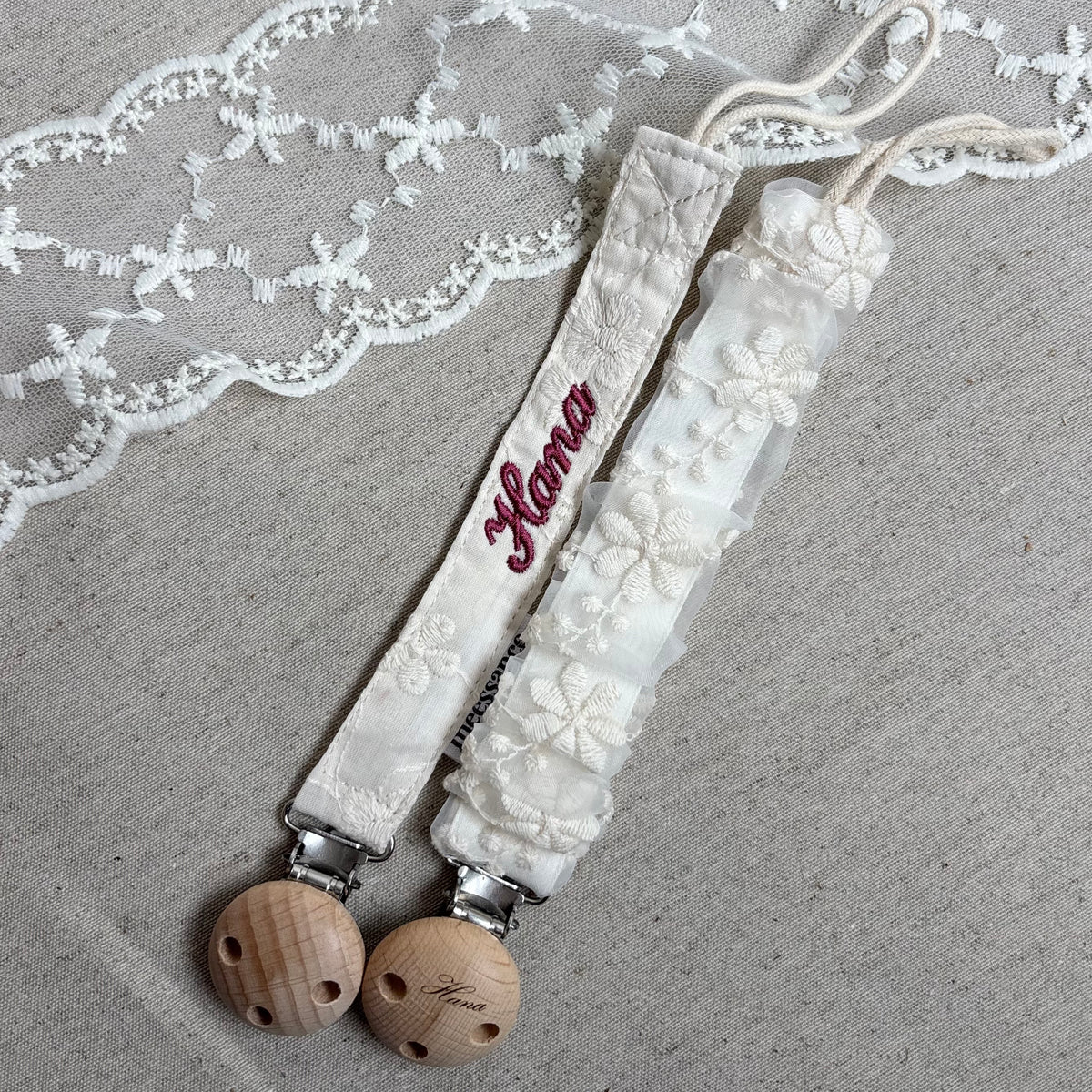 Attache tétines personnalisables bébé - Lot de 2