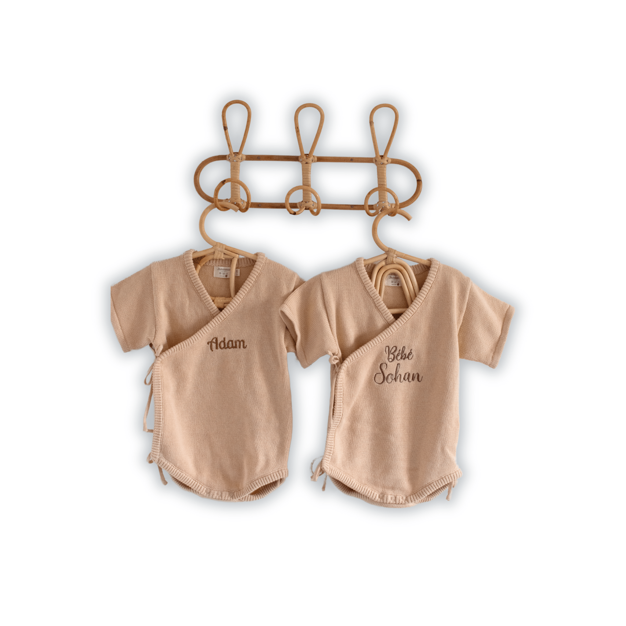 Barboteuse en maille - Brodée à son prénom