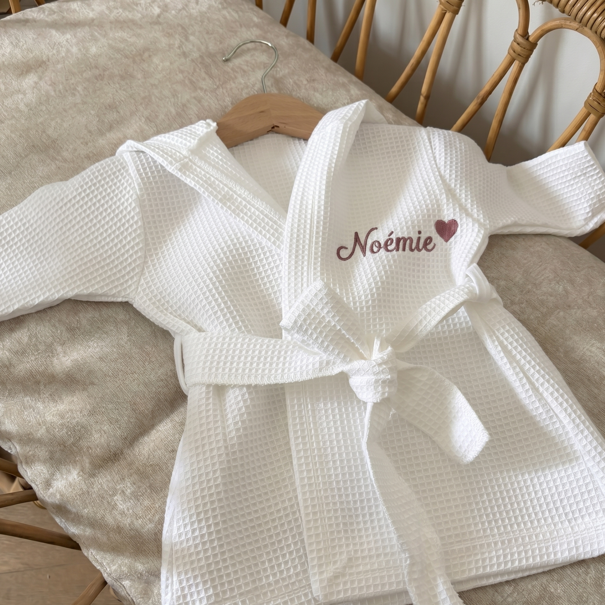 Peignoir bébé - Nid d'abeille - Personnalisable