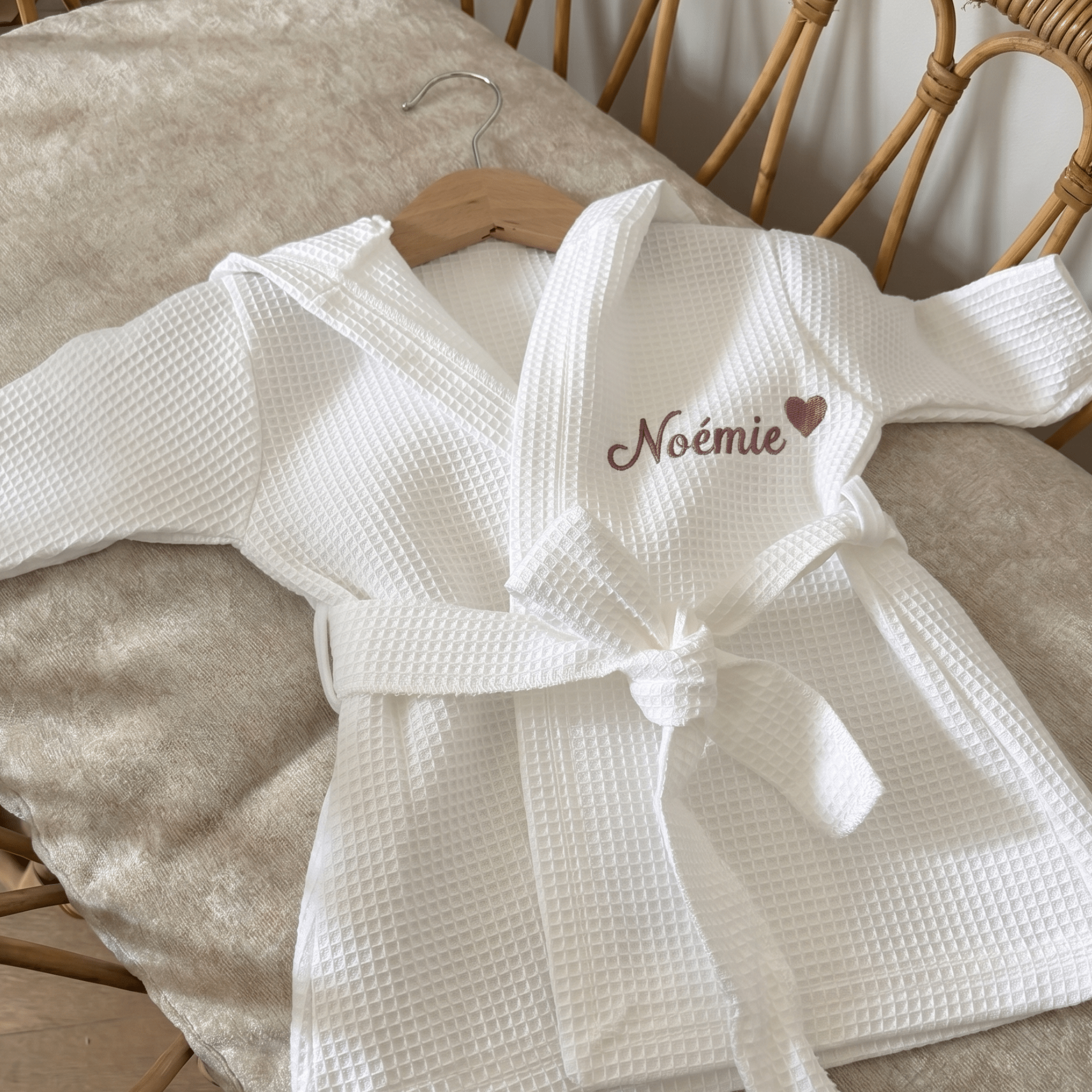 Peignoir bébé - Nid d'abeille - Personnalisable