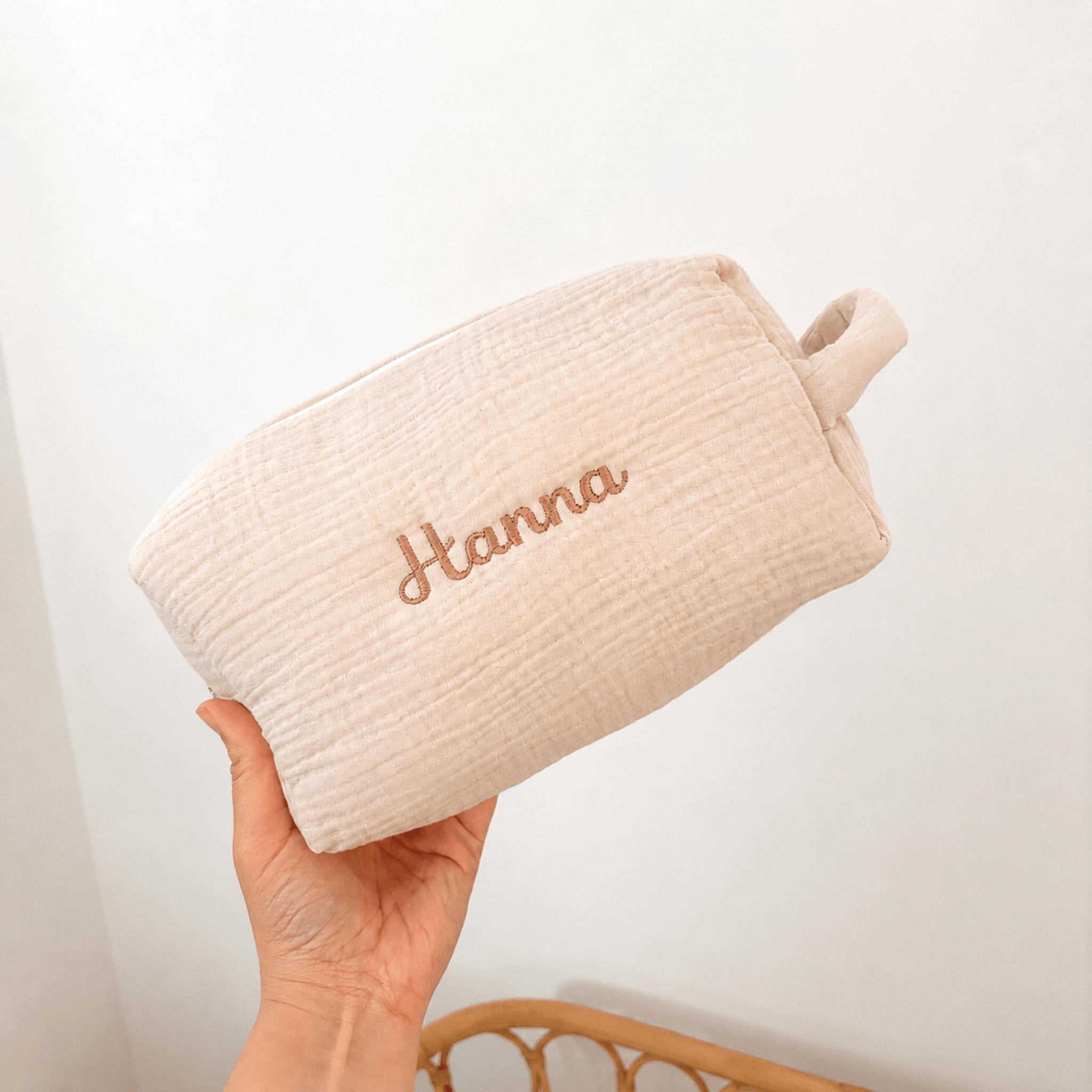 Trousse toilette en gaze de coton