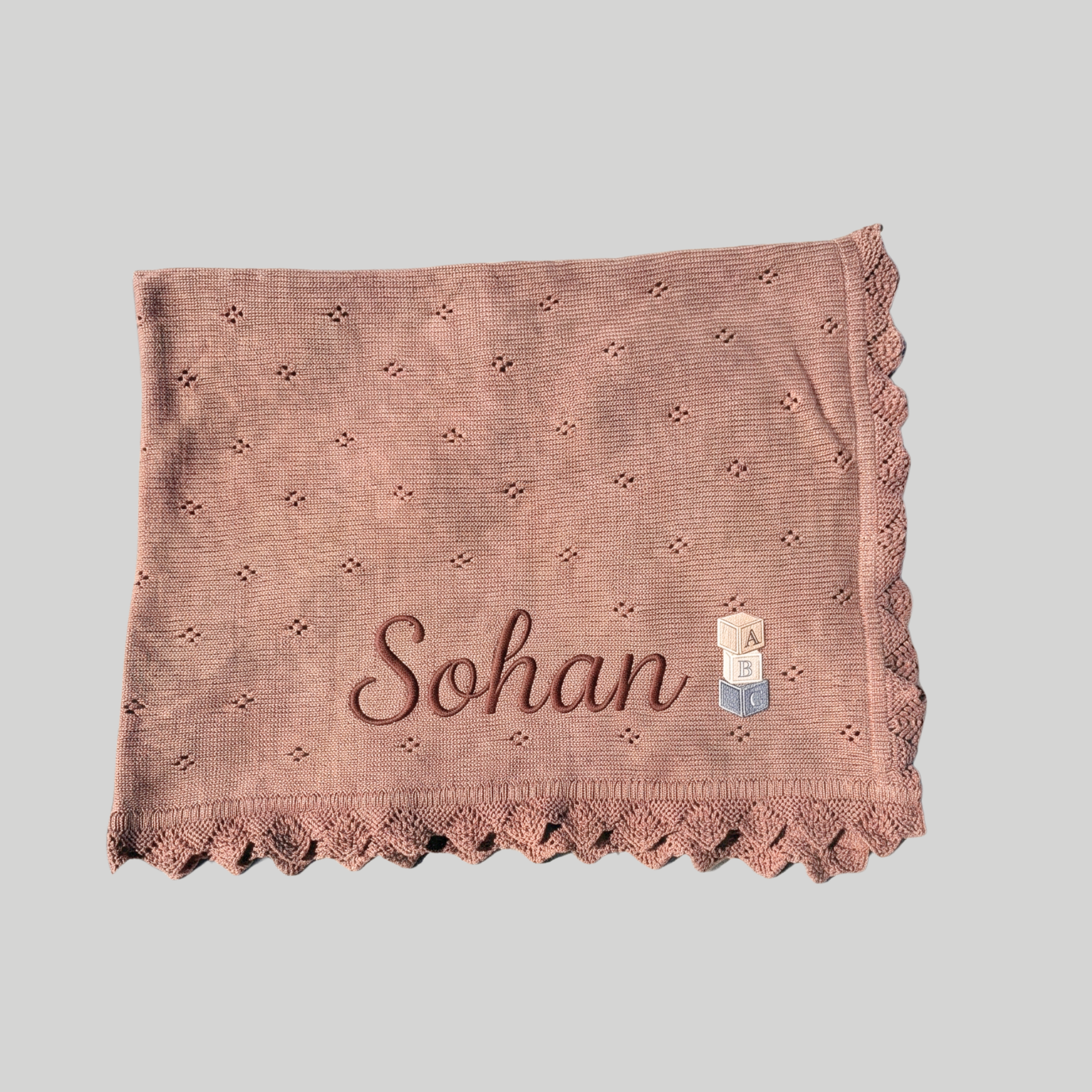 Couverture bébé en Tricot Personnalisé