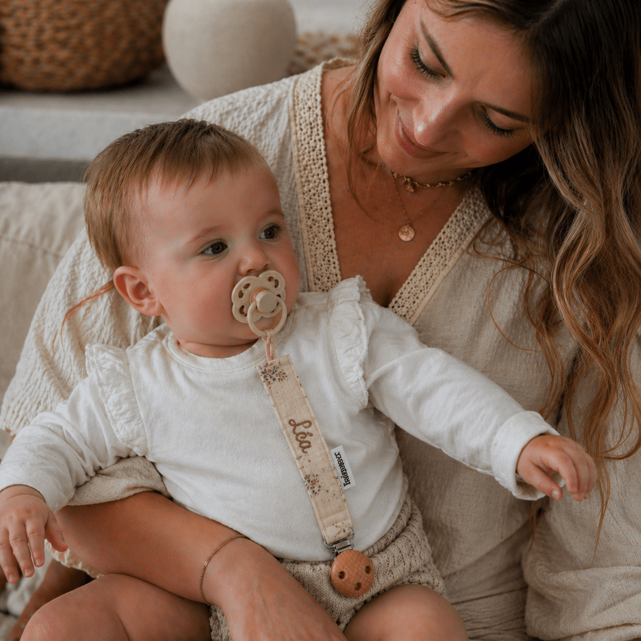 Attache tétines personnalisables bébé - Lot de 2