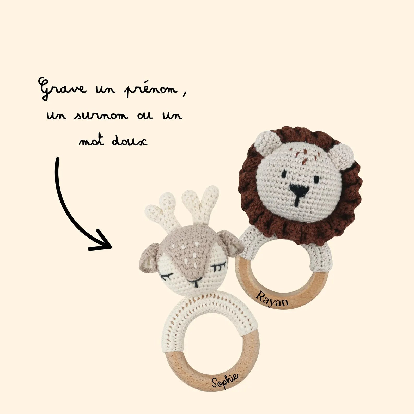 Le hochet en crochet - Nouvelle collection - Personnalisable