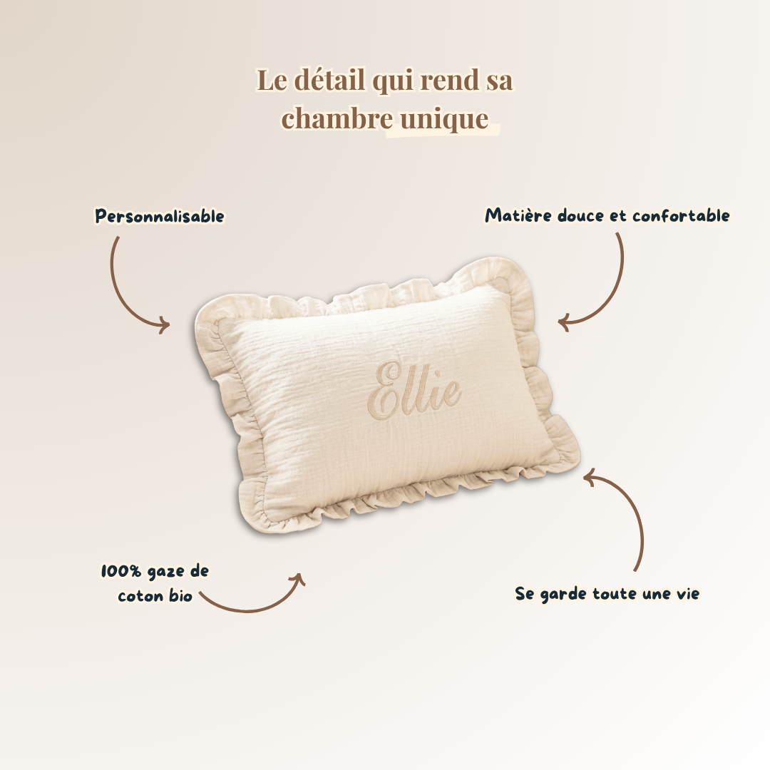 Taie d'oreiller à volants "Froufrou"