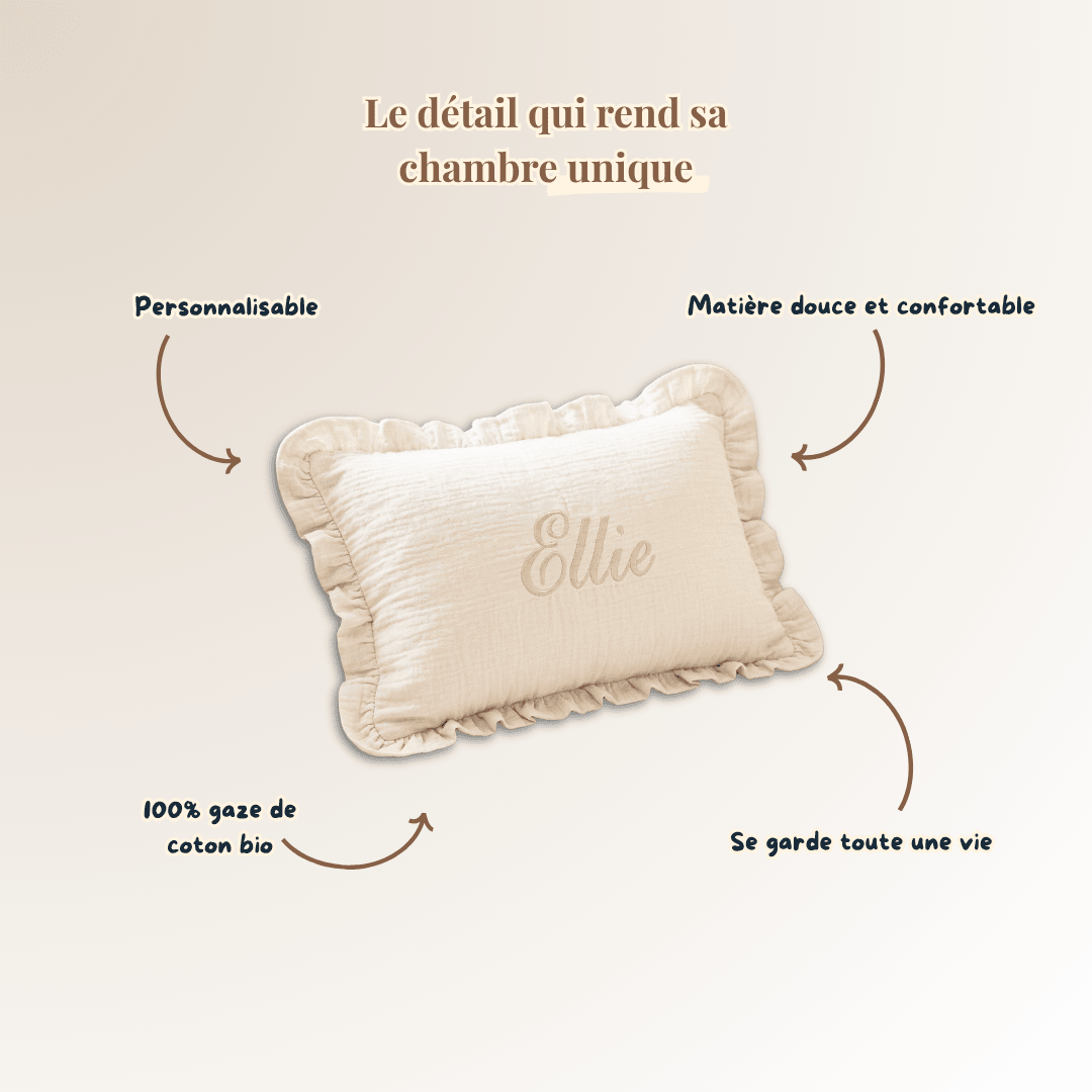 Taie d'oreiller à volants "Froufrou"