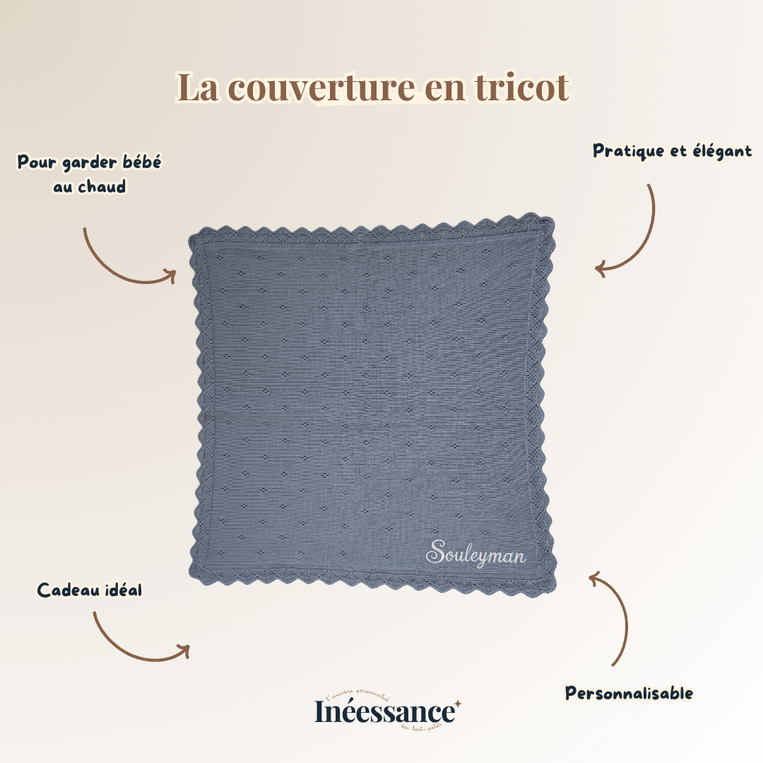 Couverture bébé en Tricot Personnalisé