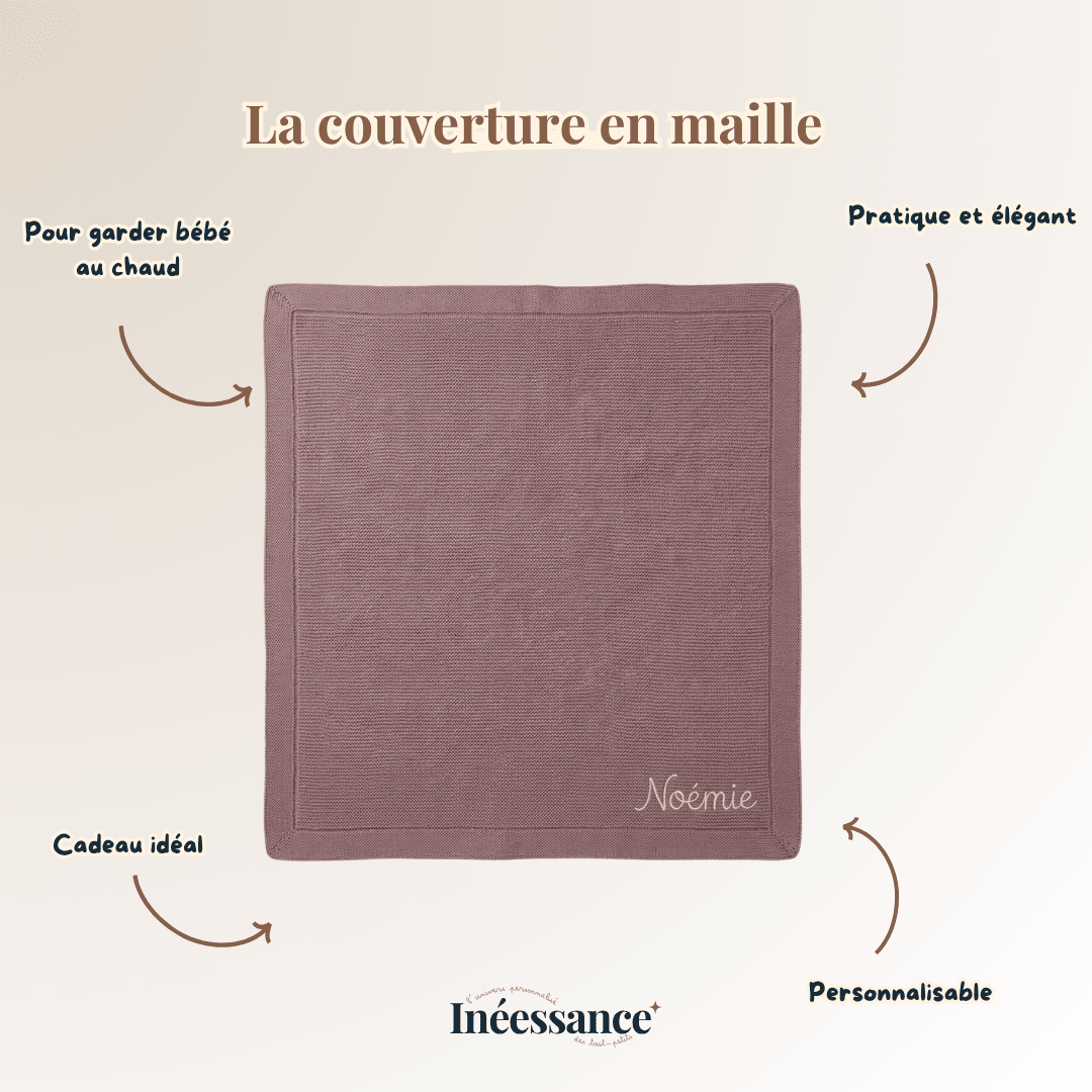 Couverture Bébé en Maille personnalisable