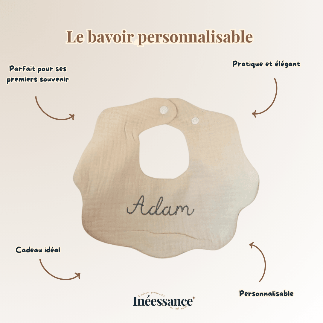 Bavoir Vaguelette personnalisé - Ineessance