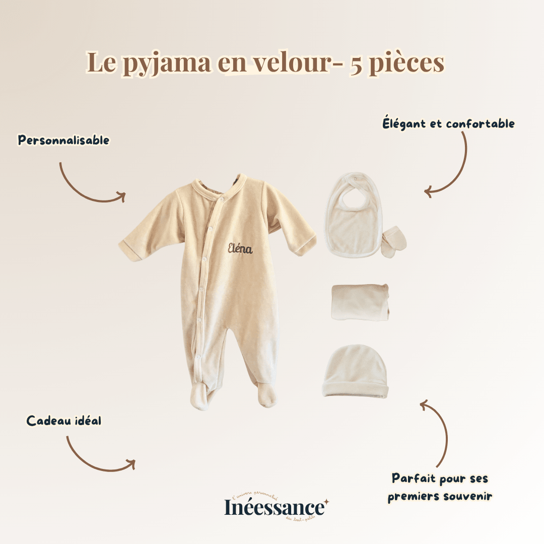 Ensemble Pyjama bébé Mini Velours - 5 pièces