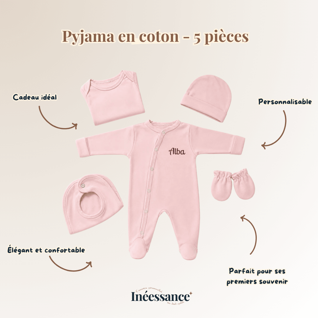 Ensemble Pyjama bébé en coton - 5 pièces