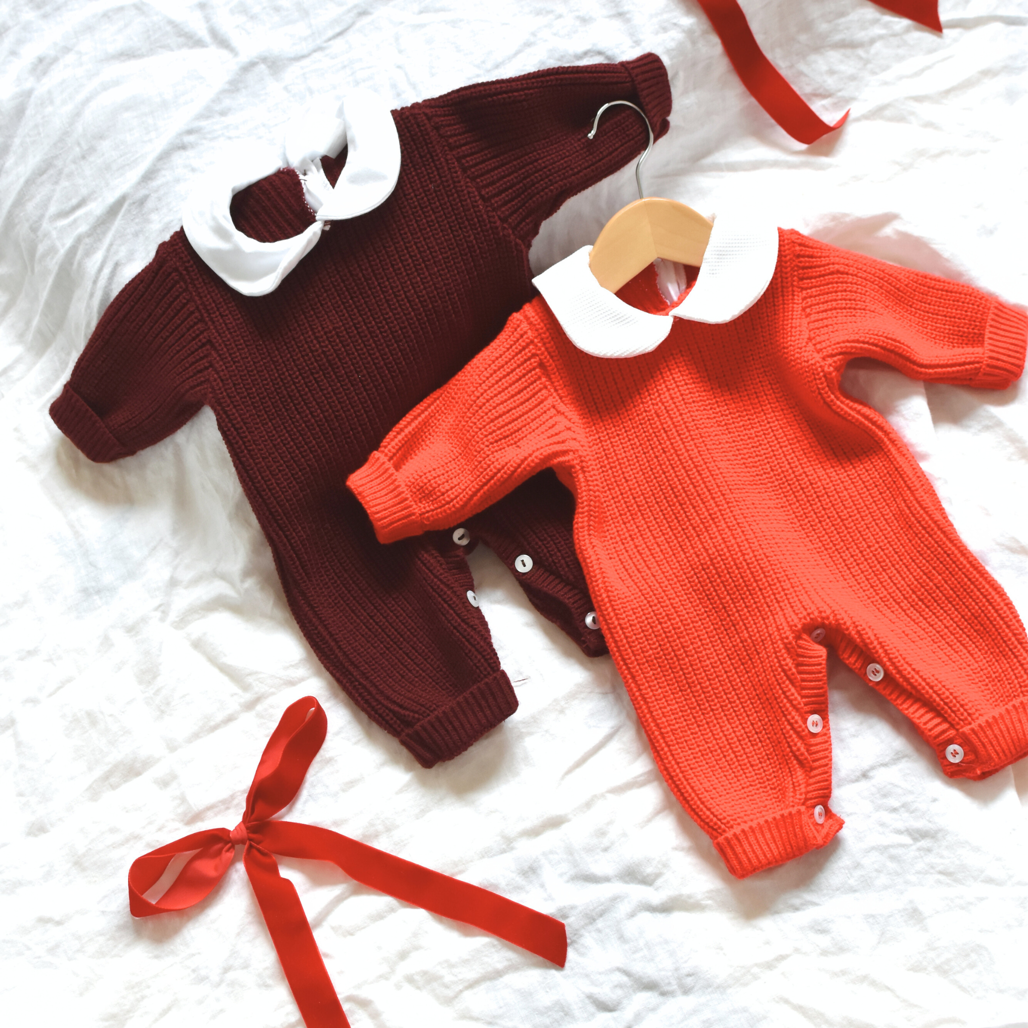 Tenue de Naissance Col Claudine– Noël