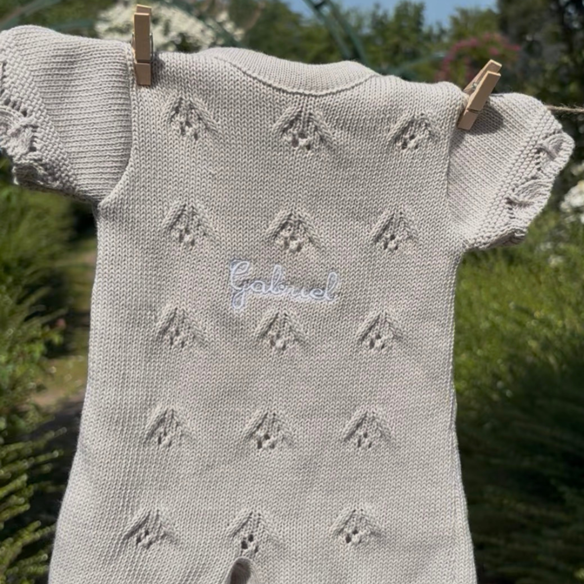 Barboteuse en tricot 100% coton  - Doux Souvenirs