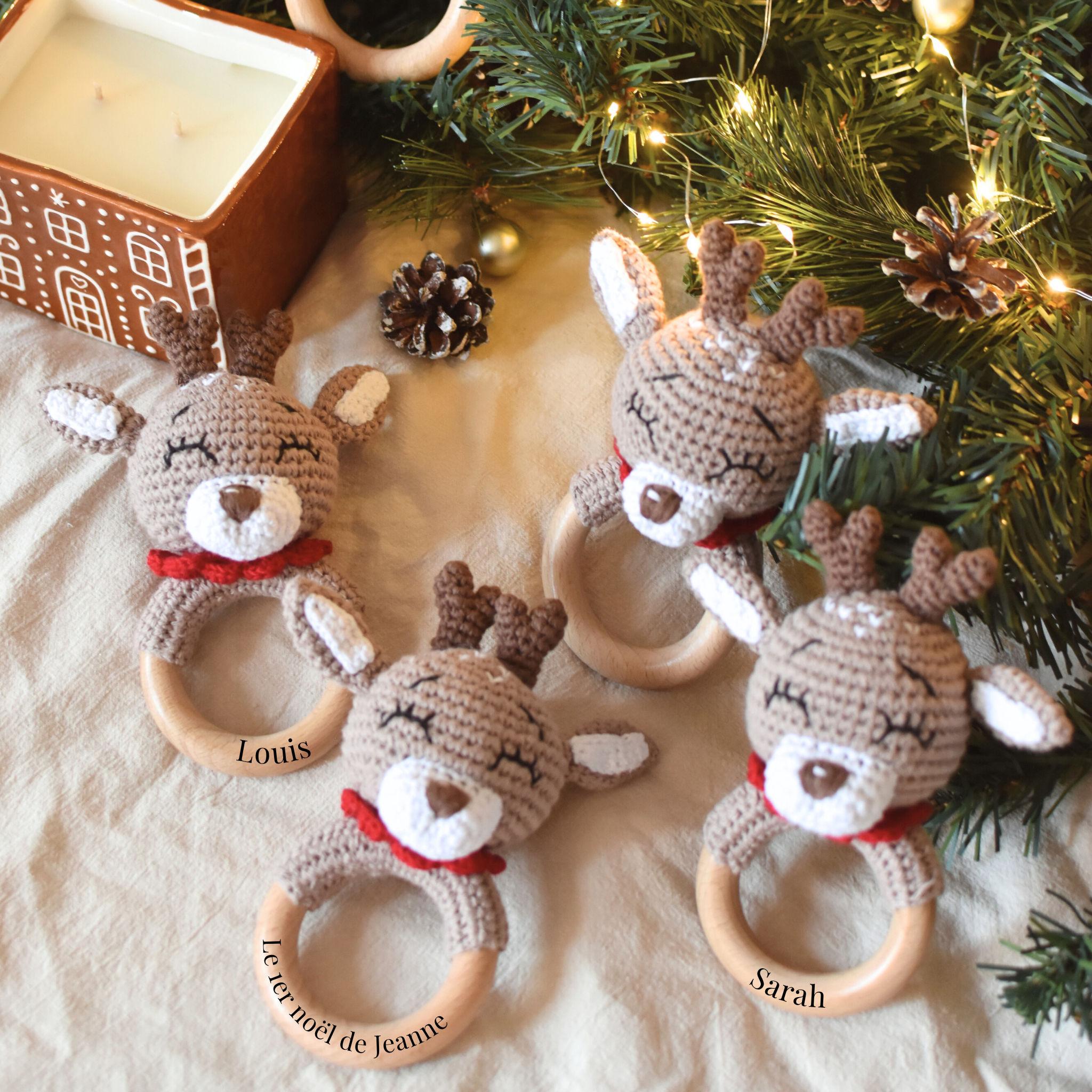 Coffret de Noël - Hochet Renne & Attache tétine