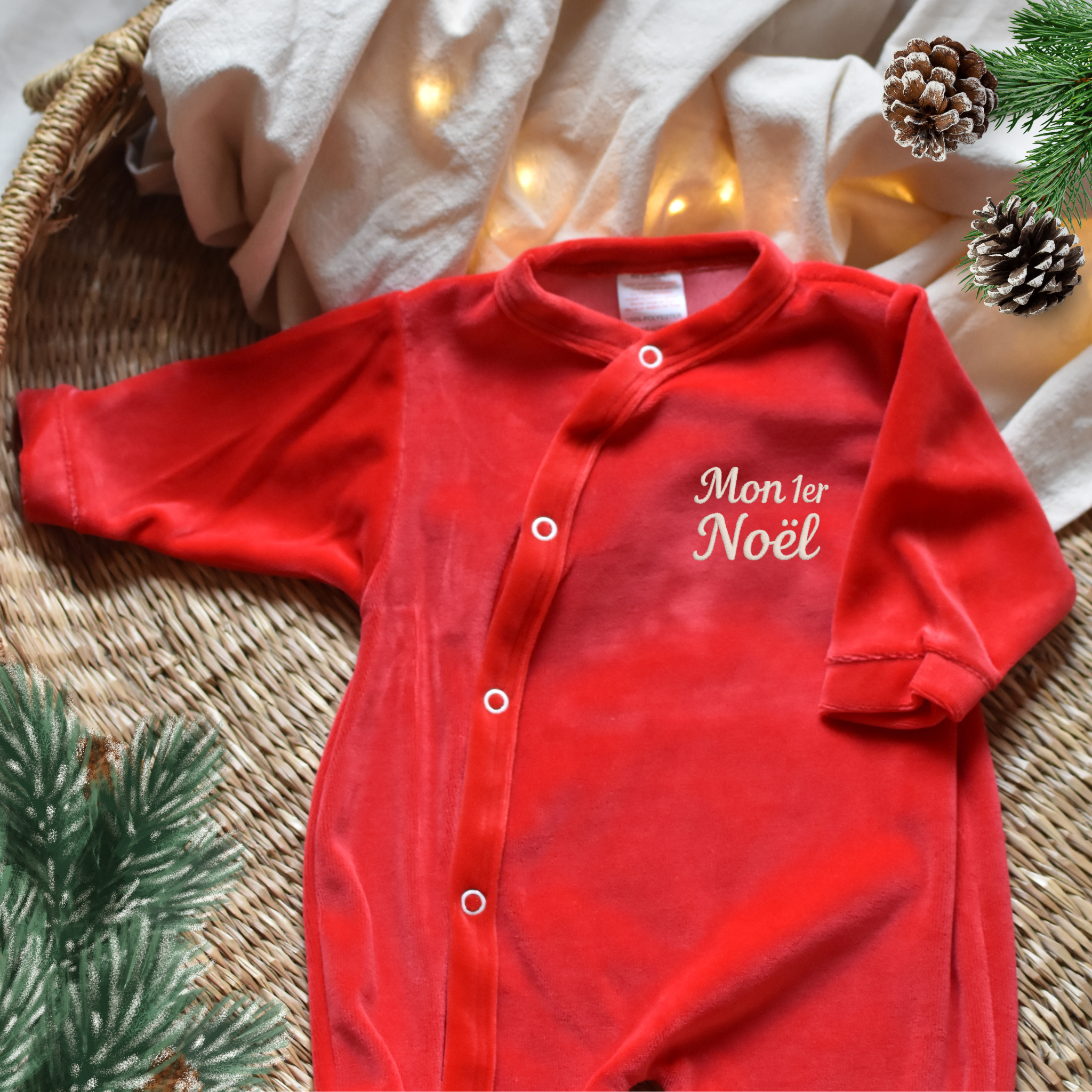 Ensemble Pyjama bébé Mini Velours - Mon pyjama de noël