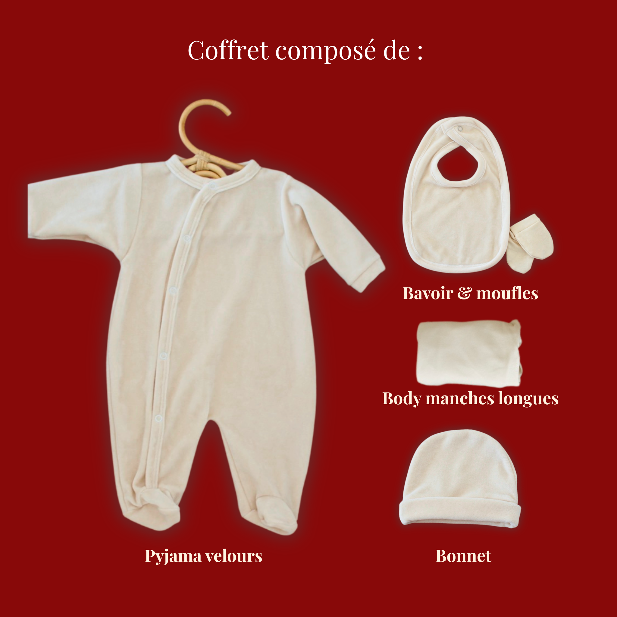 Ensemble Pyjama bébé Mini Velours - Mon pyjama de noël