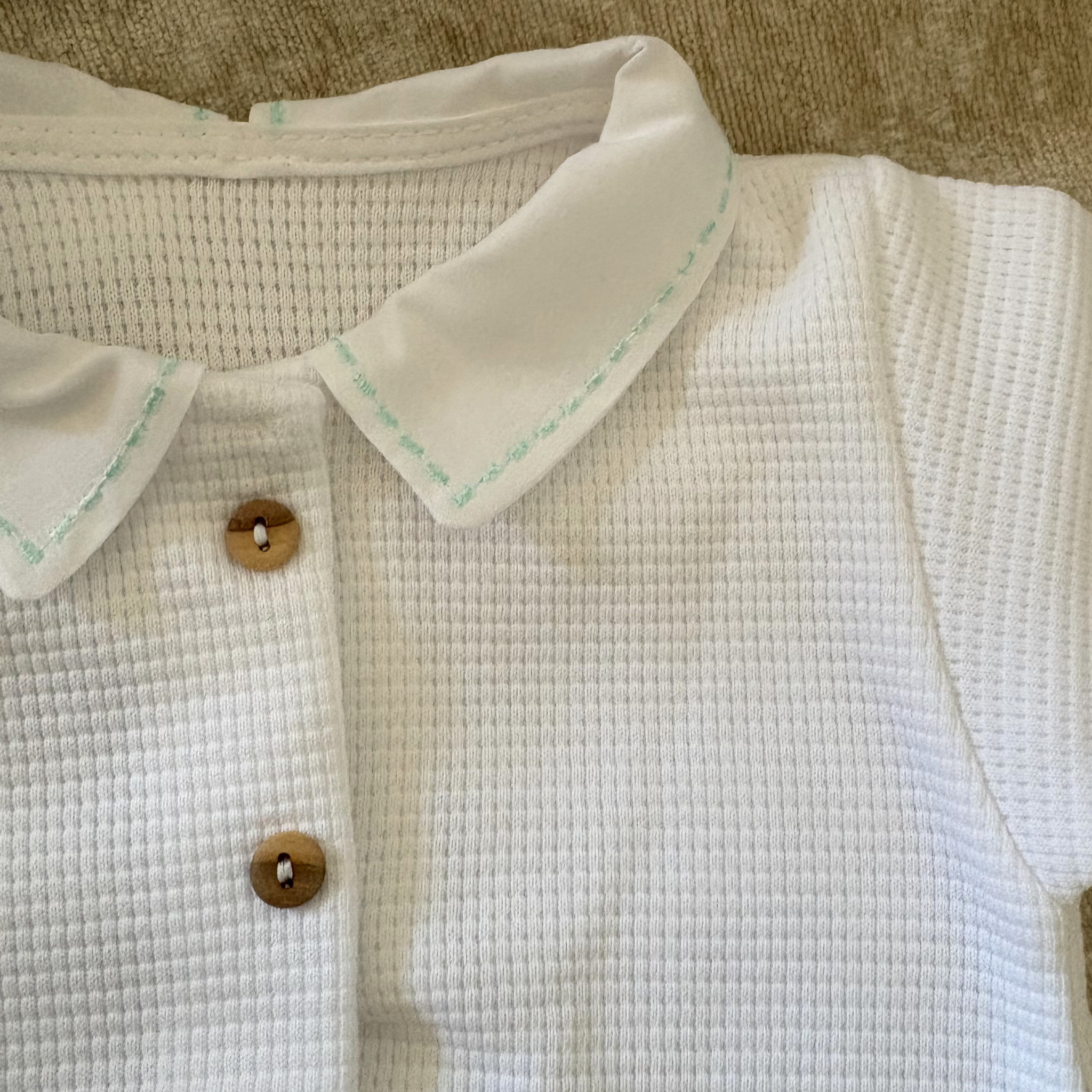 Pyjama bebe coton à col brodé - Tenue naissance
