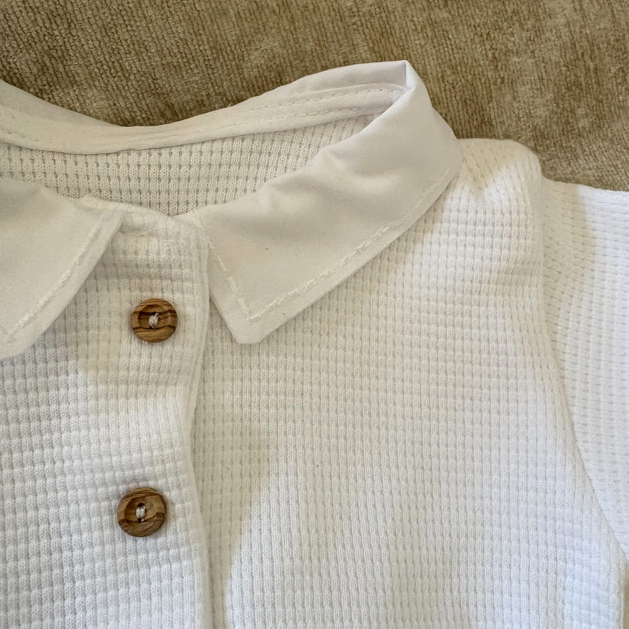 Pyjama bebe coton à col brodé - Tenue naissance